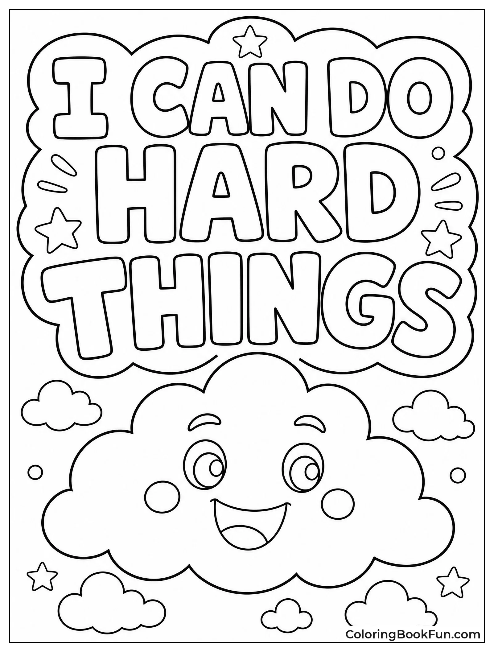 Happy Cloud Floating with a Message