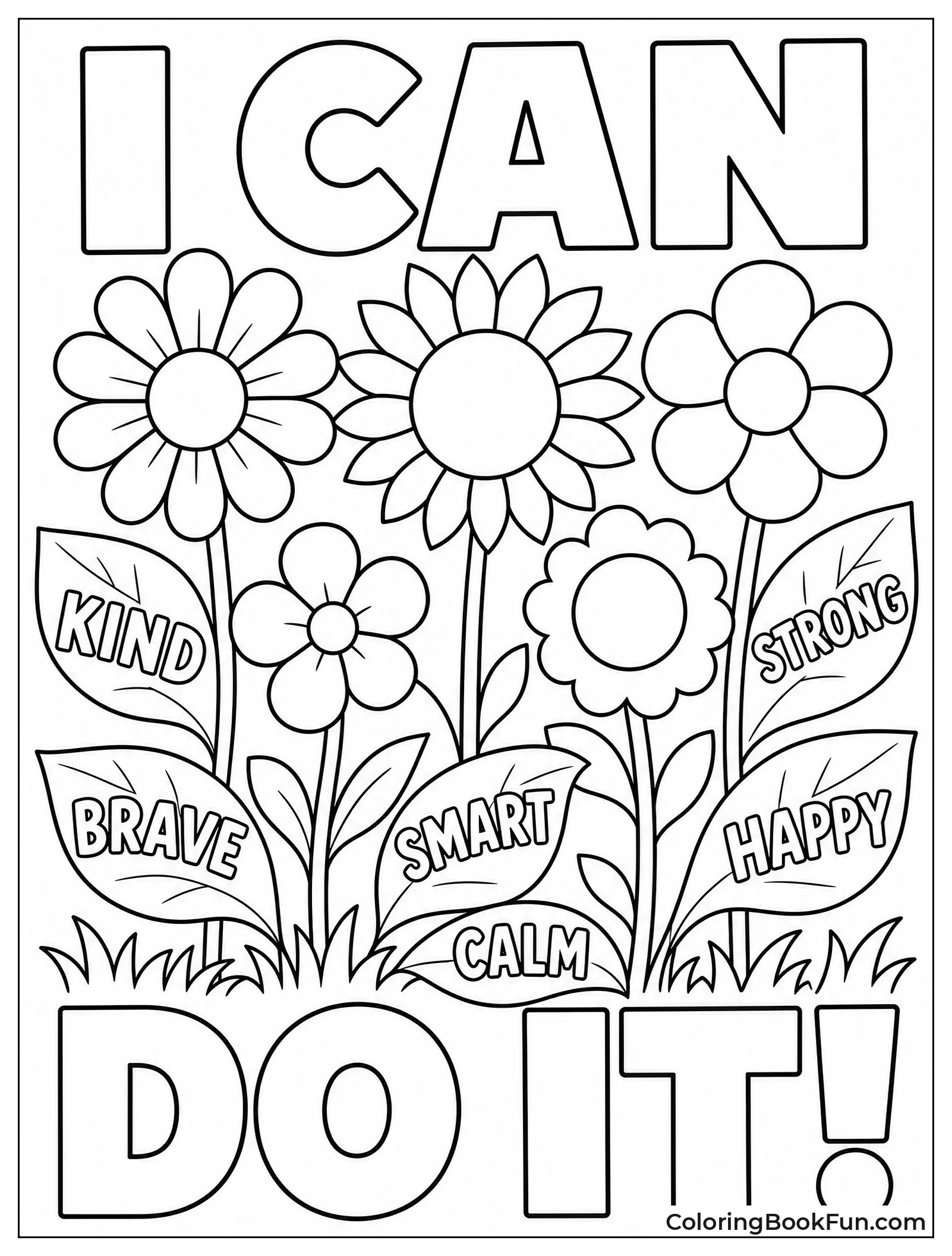 Garden Flowers with Positive Words