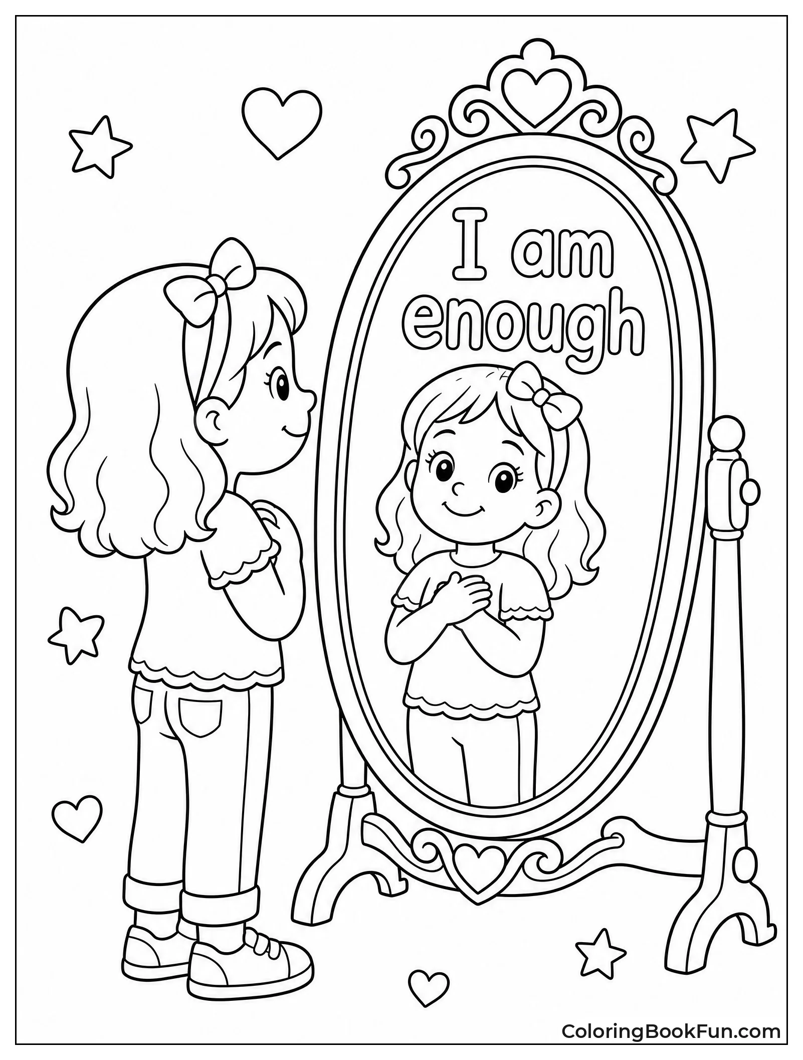 Child Looking at Mirror Reflection