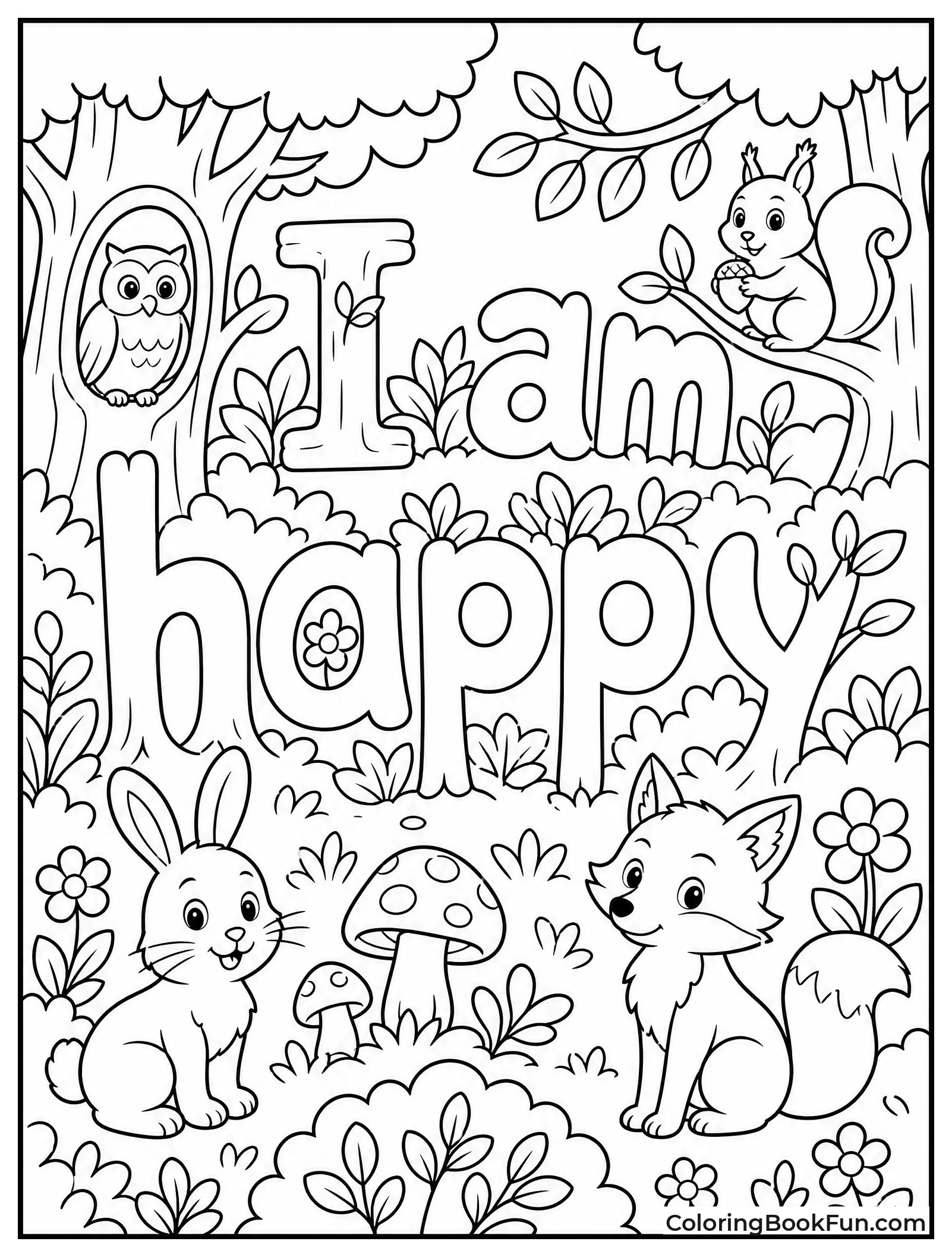 Forest Scene Hiding a Happy Message