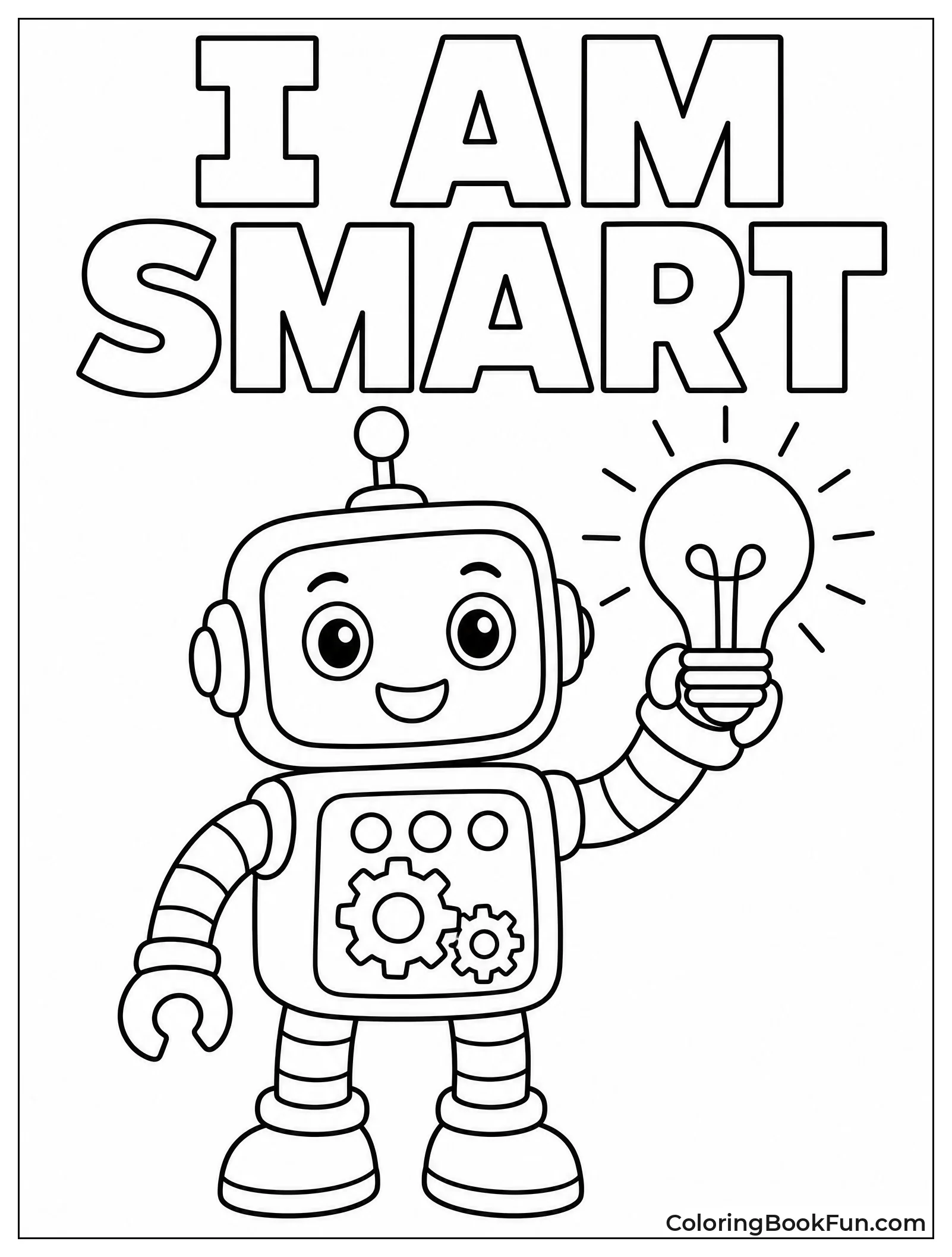 Robot Holding a Bright Lightbulb