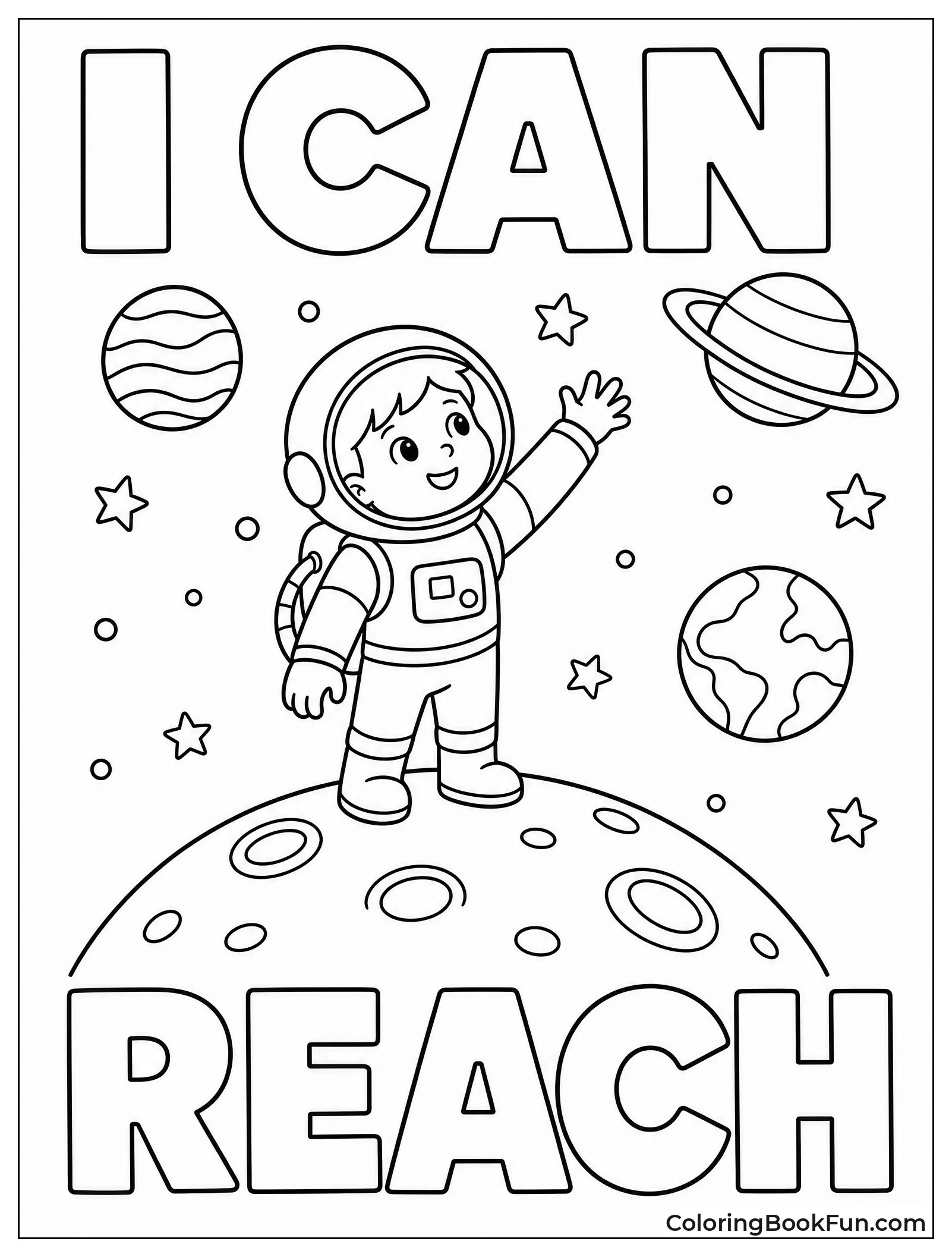 Child Astronaut Standing on Moon