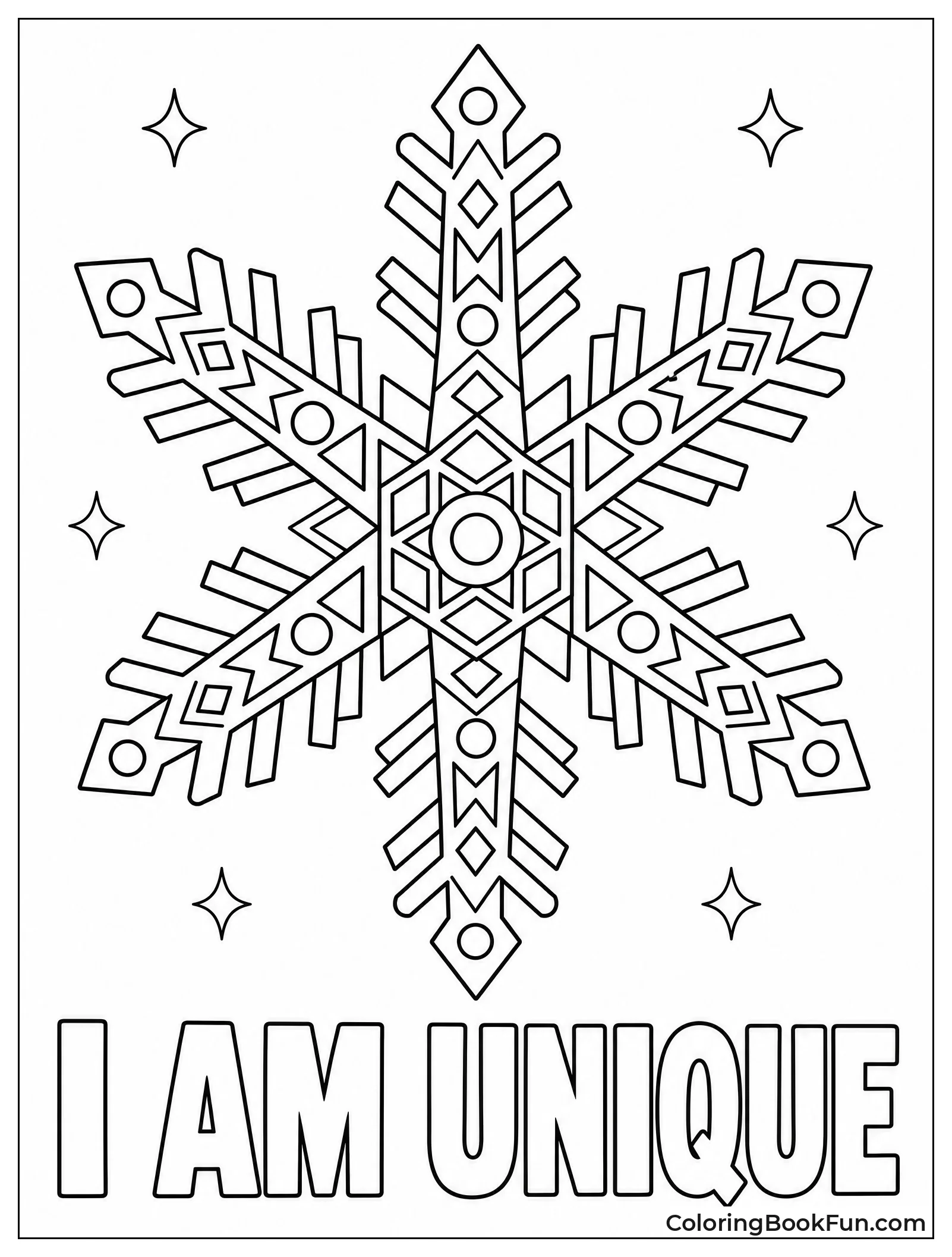 Intricate Snowflake with Geometric Patterns