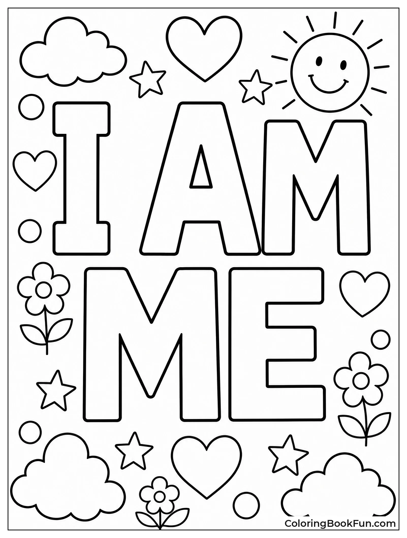 Bold Letters with Shapes to Color
