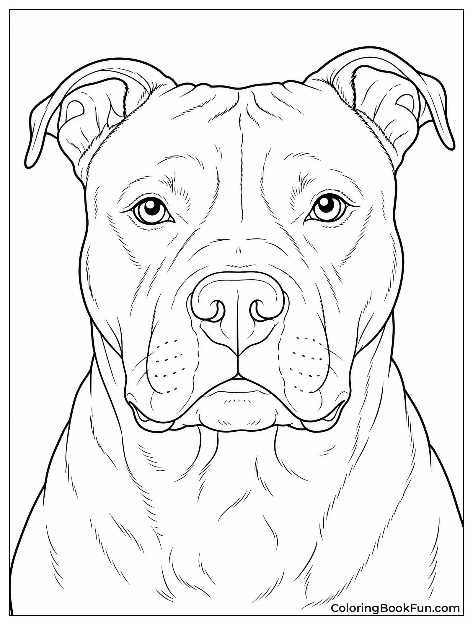 Detailed Realistic Pitbull Portrait