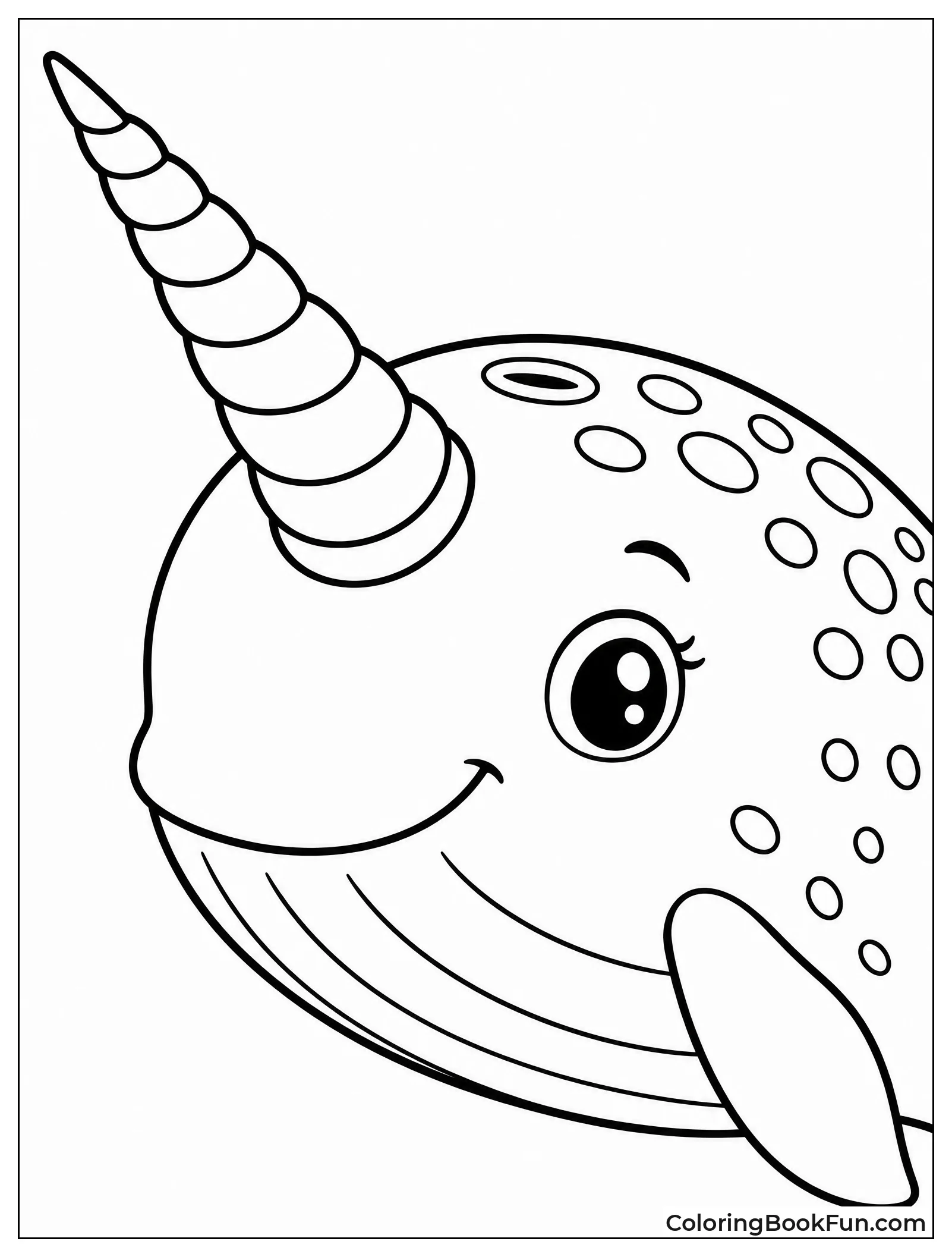 Close Up Narwhal Head Portrait