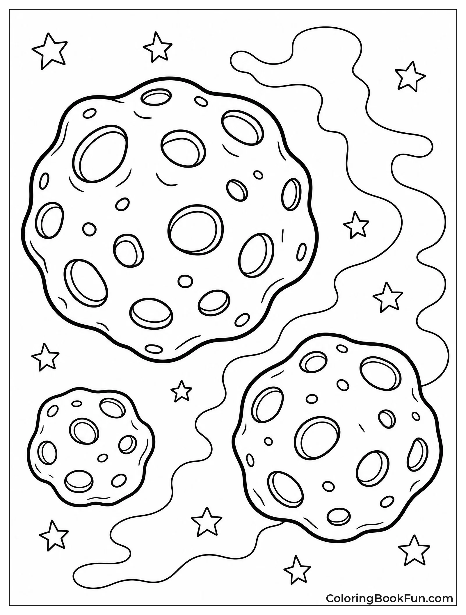 Asteroids Floating in Space