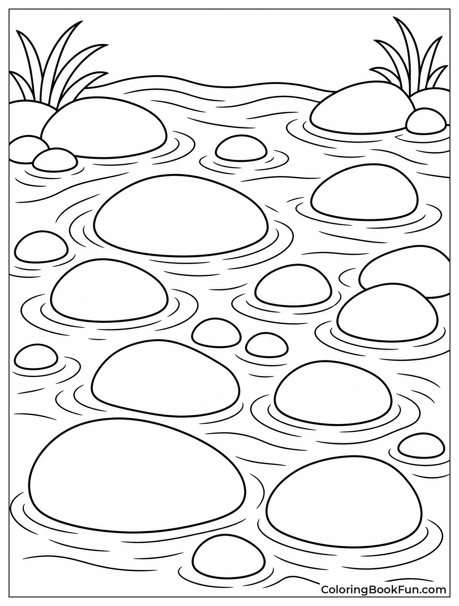 Smooth Pebbles in Flowing Water