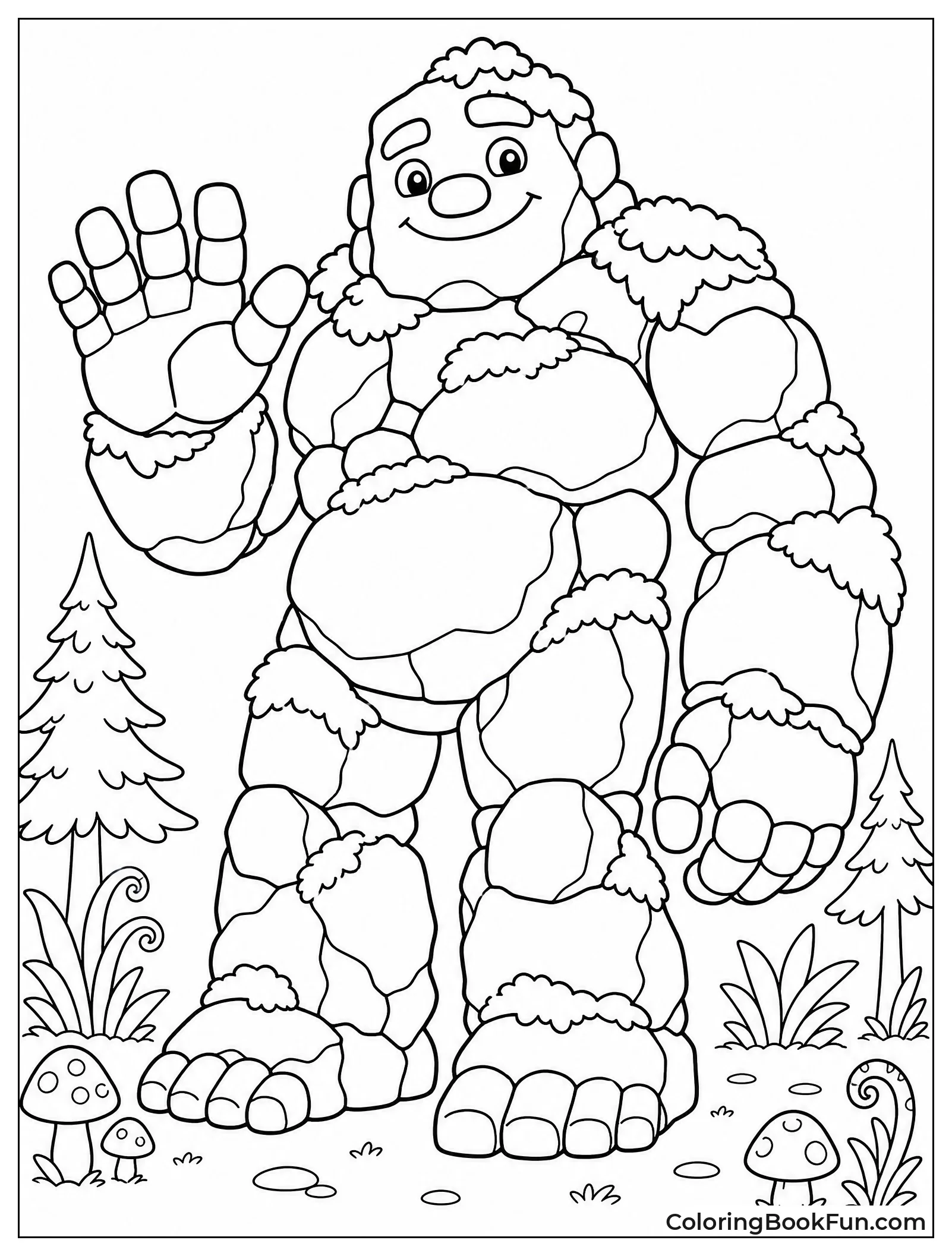 Giant Rock Golem in Forest