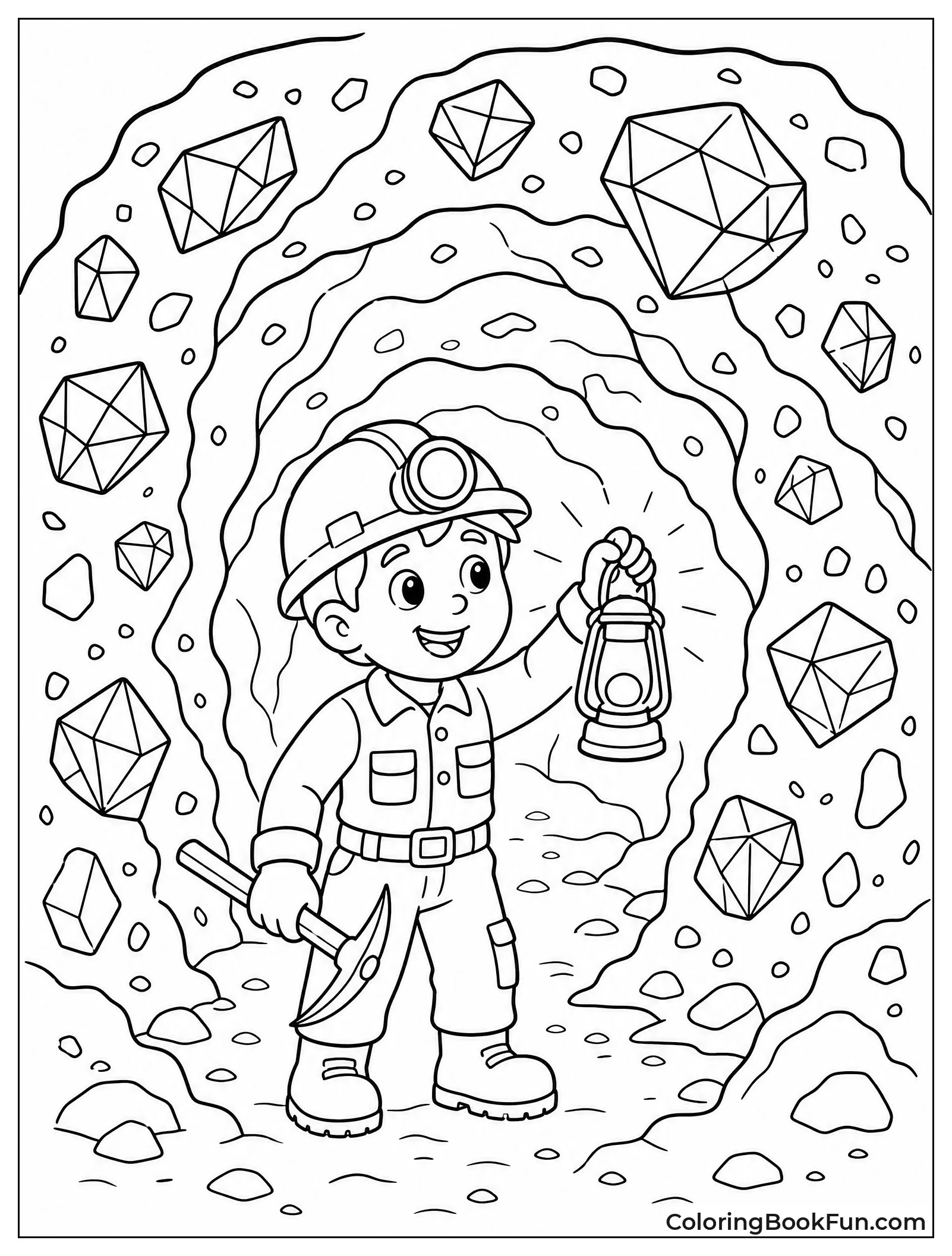Diamonds in Underground Rock Wall