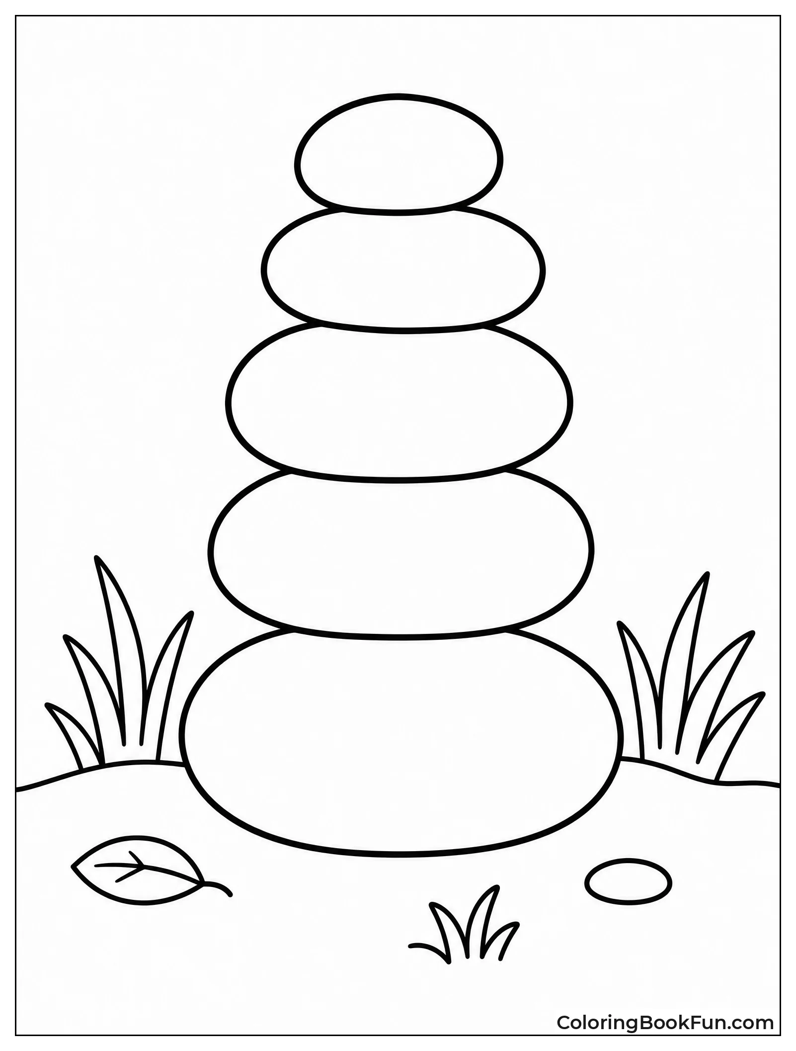 Balanced Stones in Peaceful Garden