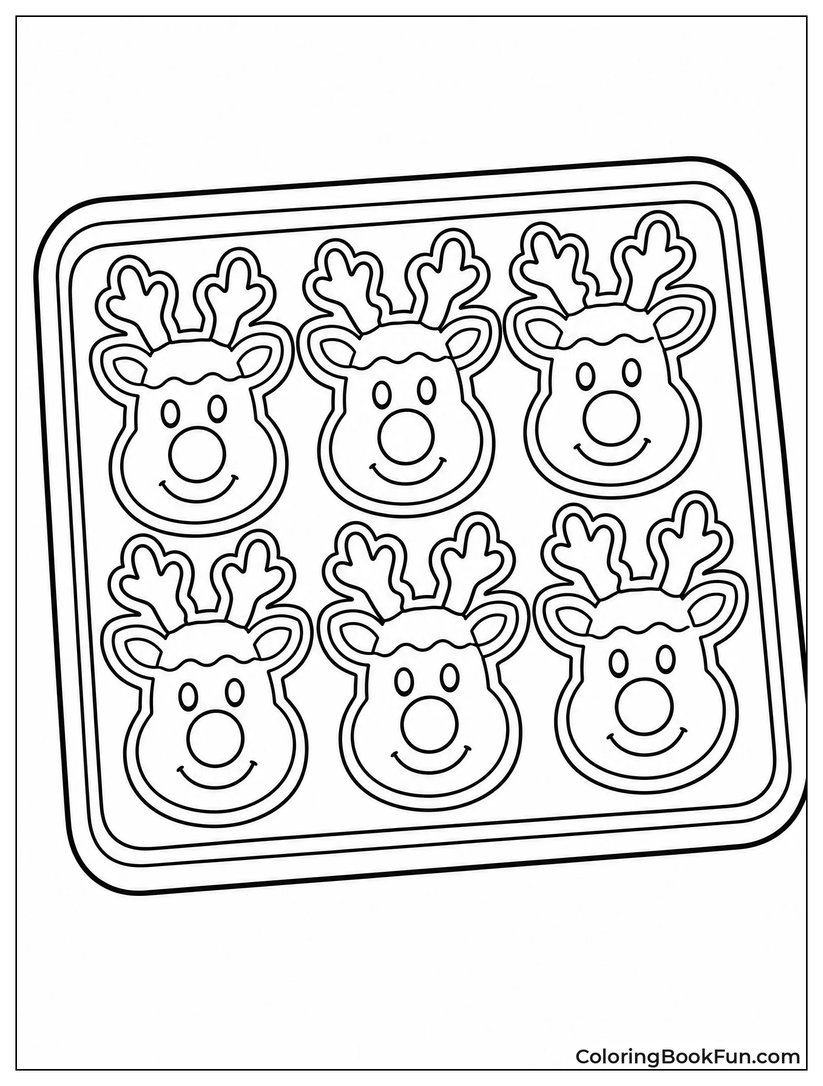Tray of Gingerbread Reindeer Cookies
