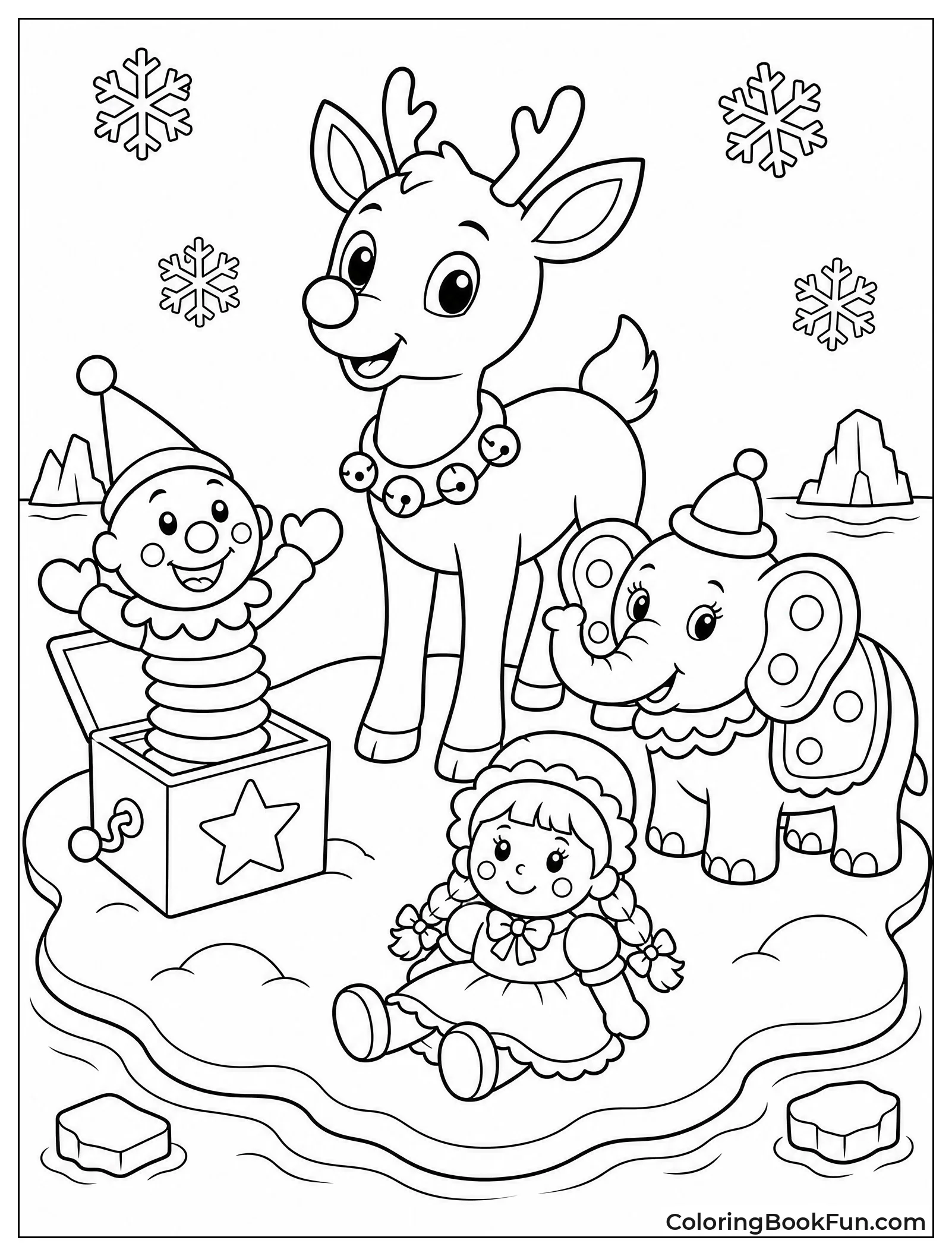 Rudolph Meeting Misfit Toys on Island