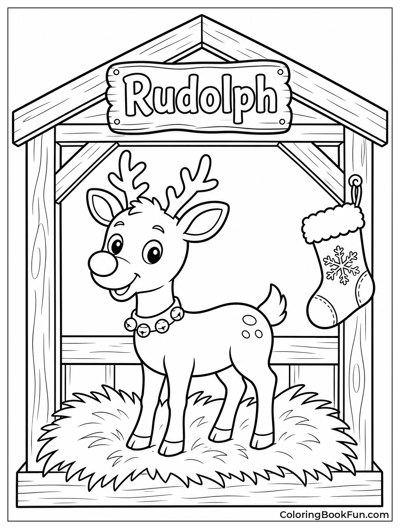 Cozy Stable with Rudolph Nameplate