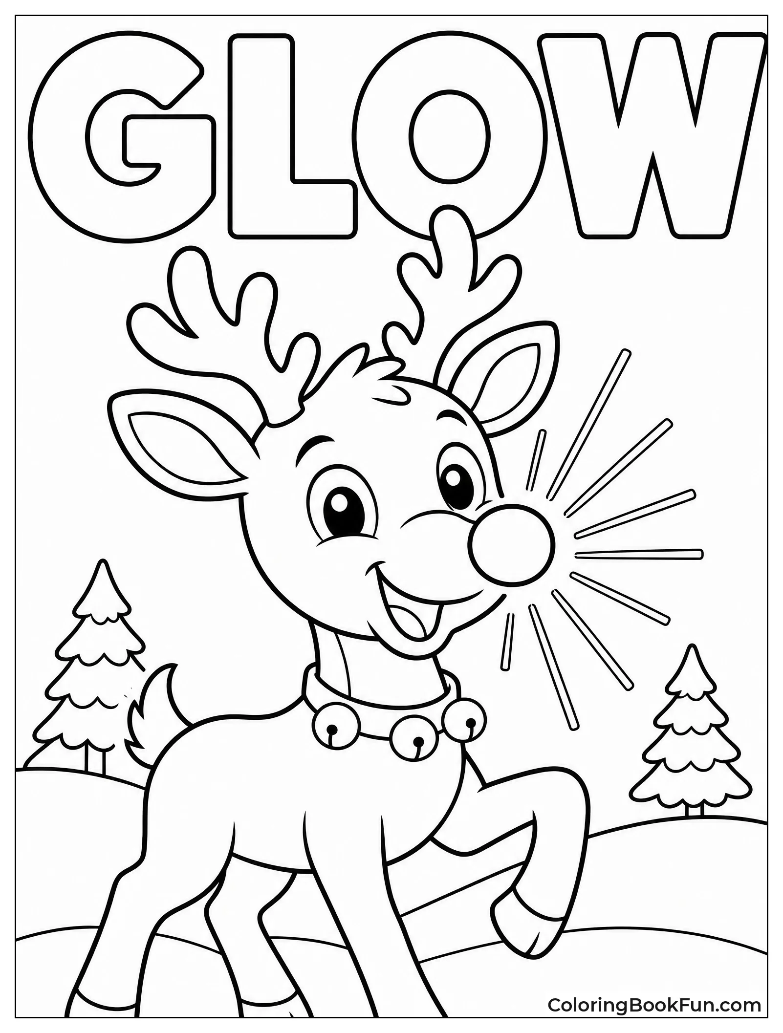 Light Beams Shining from Rudolph Nose