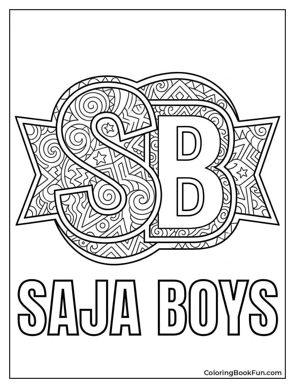 Bold Saja Boys Logo to Color