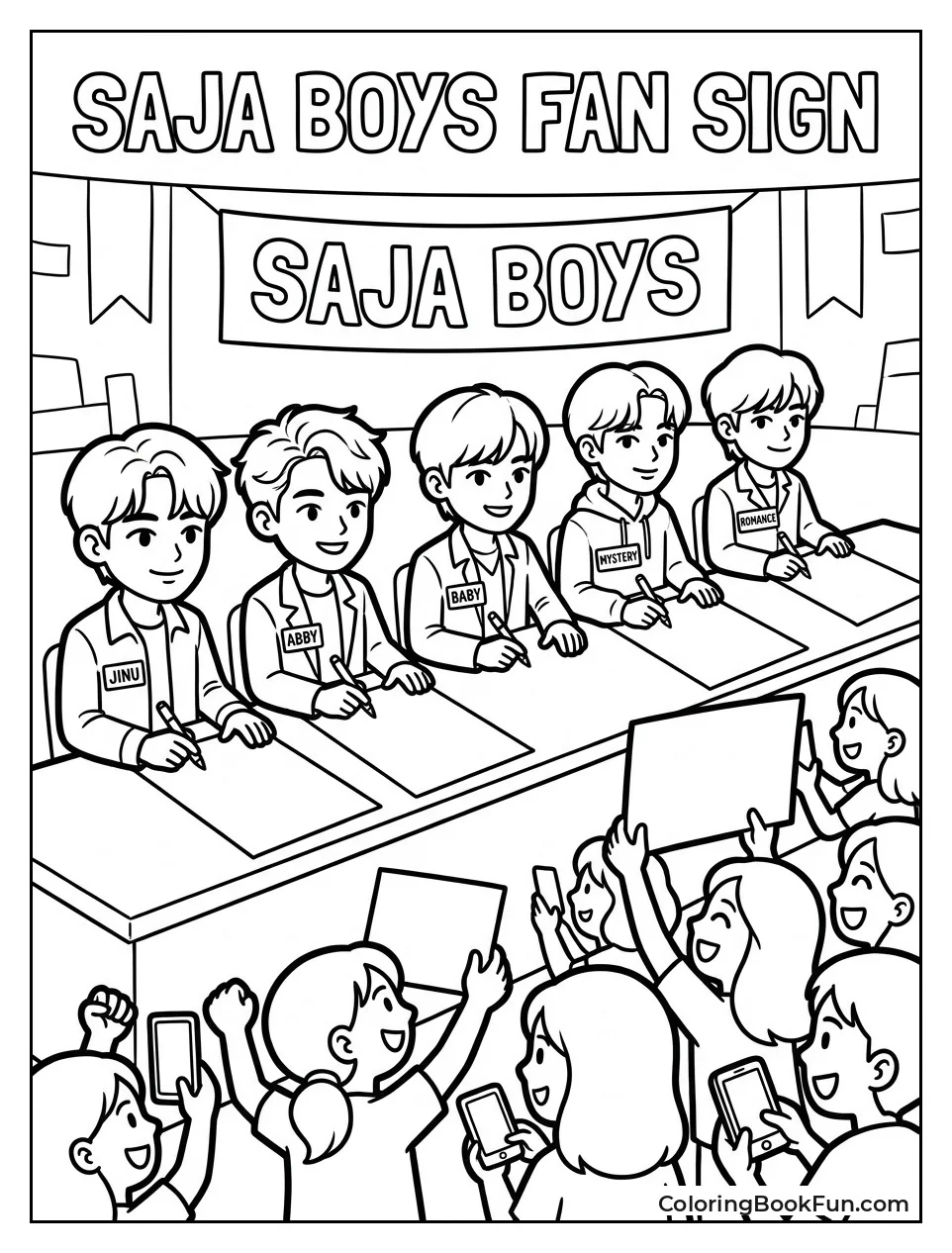 Boys Sign Posters for Fans
