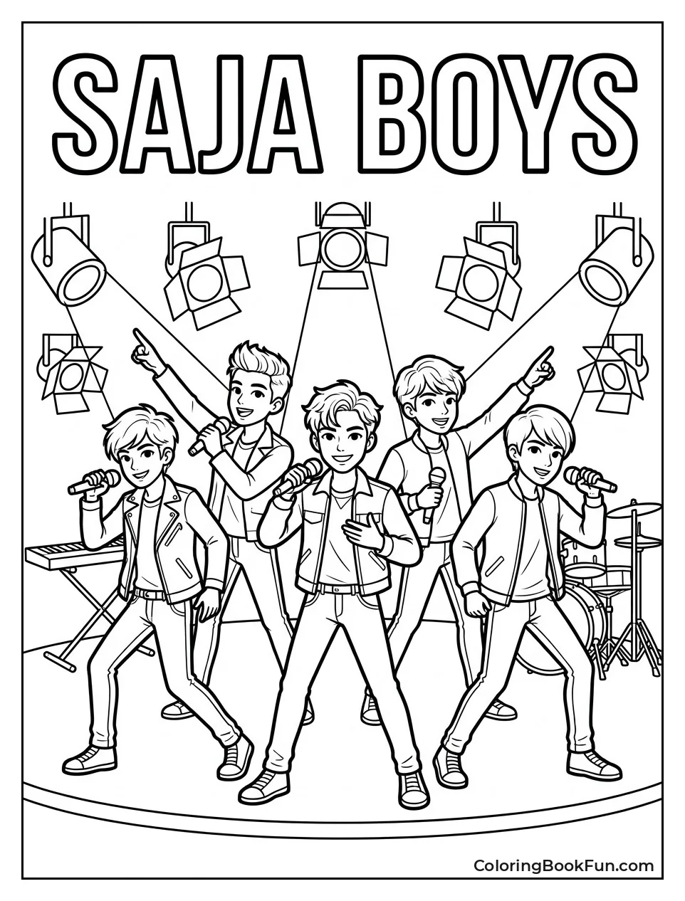 Boys Perform on a Bright Stage
