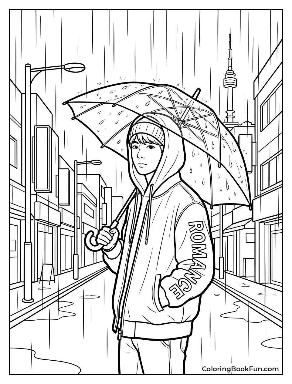 Romance Stands Under a Rainy Umbrella