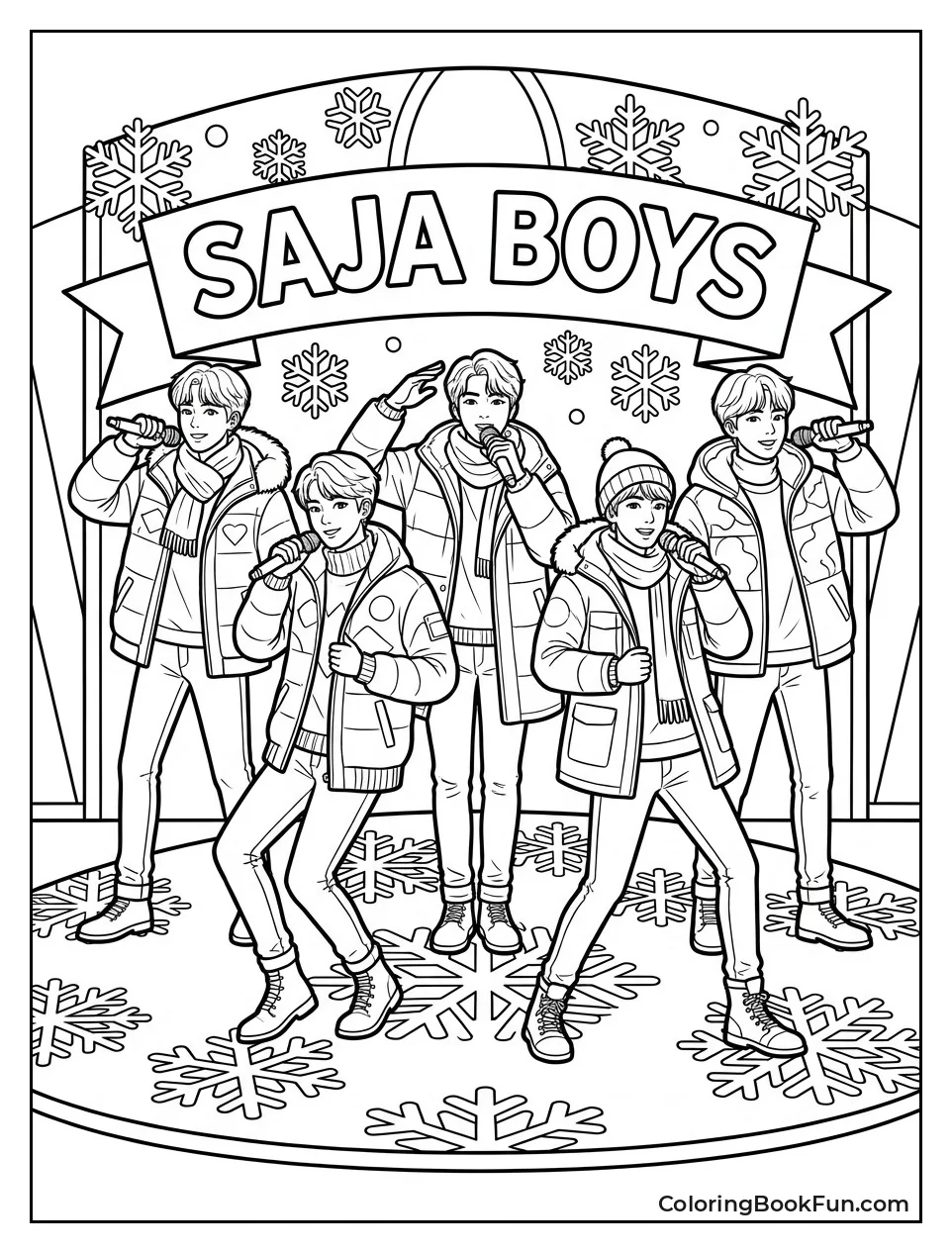 Boys Perform in Winter Coats