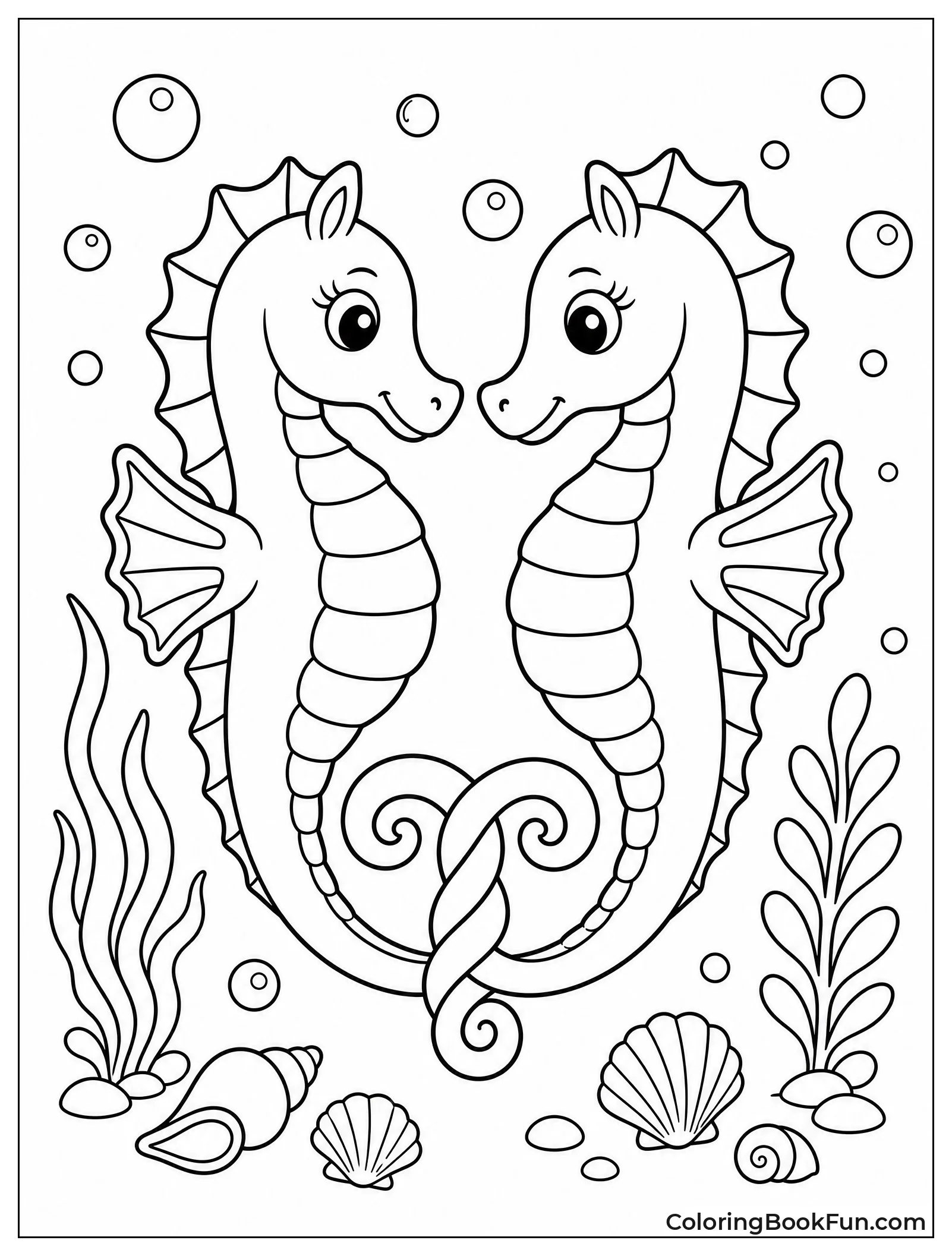 Seahorses Dancing with Tails Twined