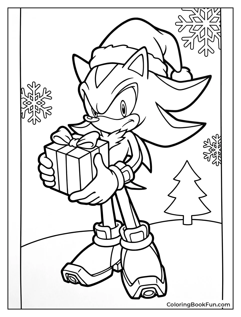 Shadow Wears Santa Hat with Present