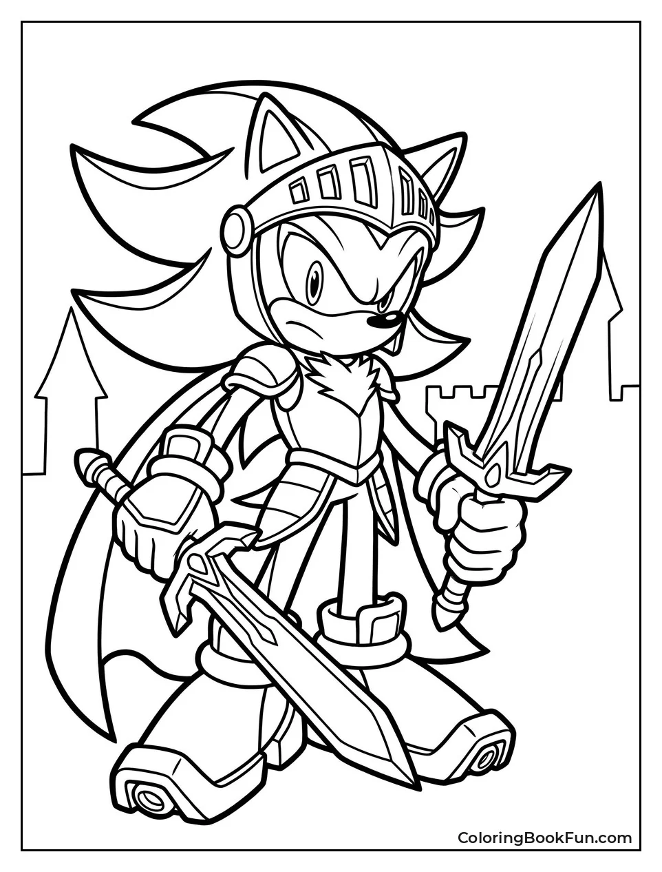 Medieval Shadow Holds Dark Sword