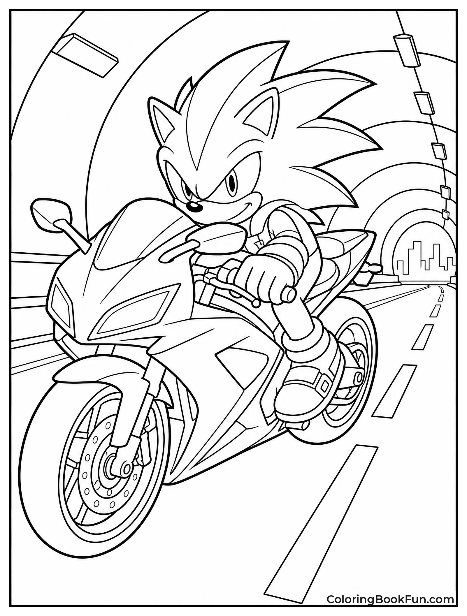 Shadow Rides Motorcycle Through Tunnel