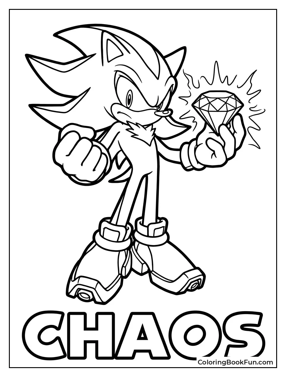 Shadow Holds Glowing Chaos Emerald