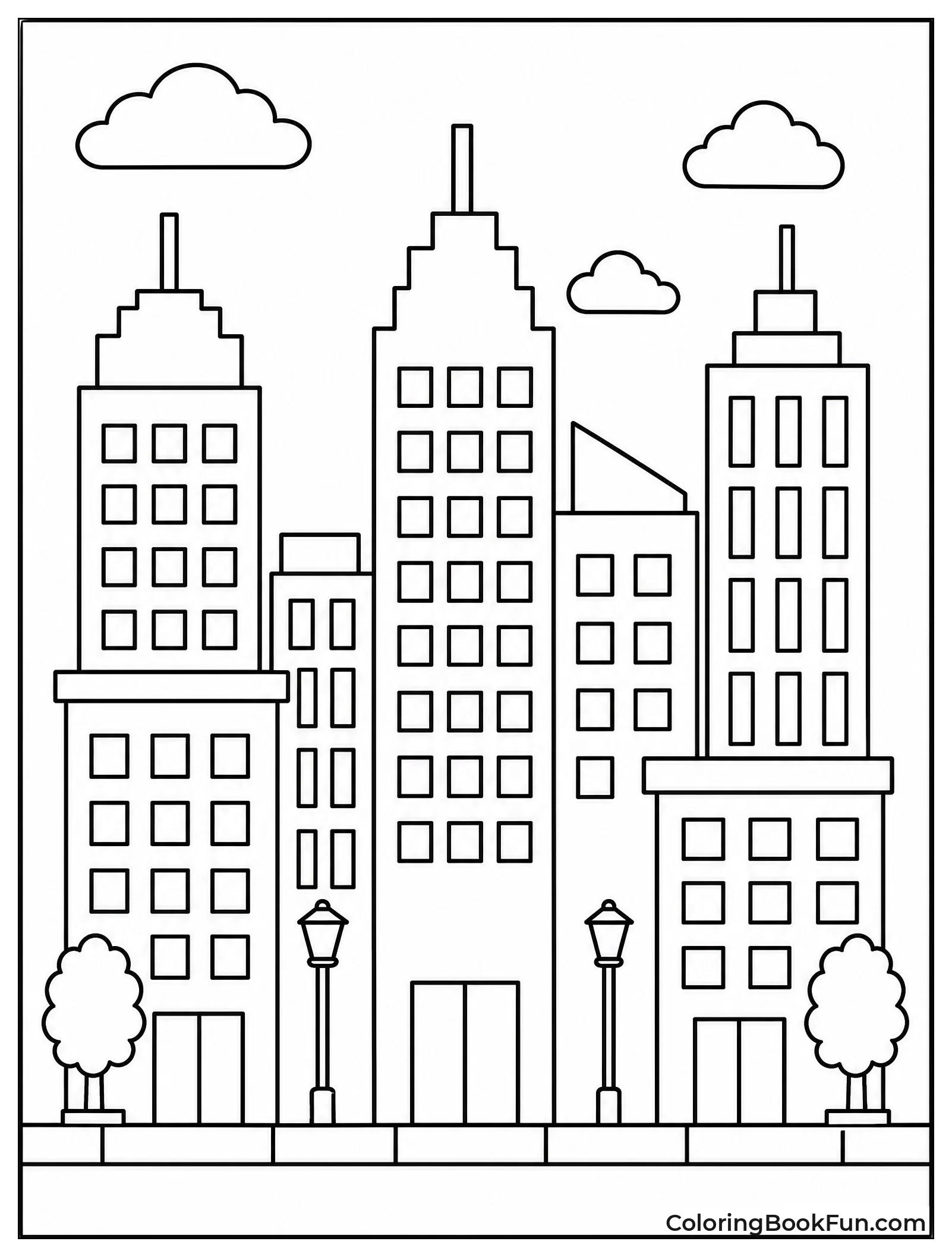Simple Outline of City Buildings