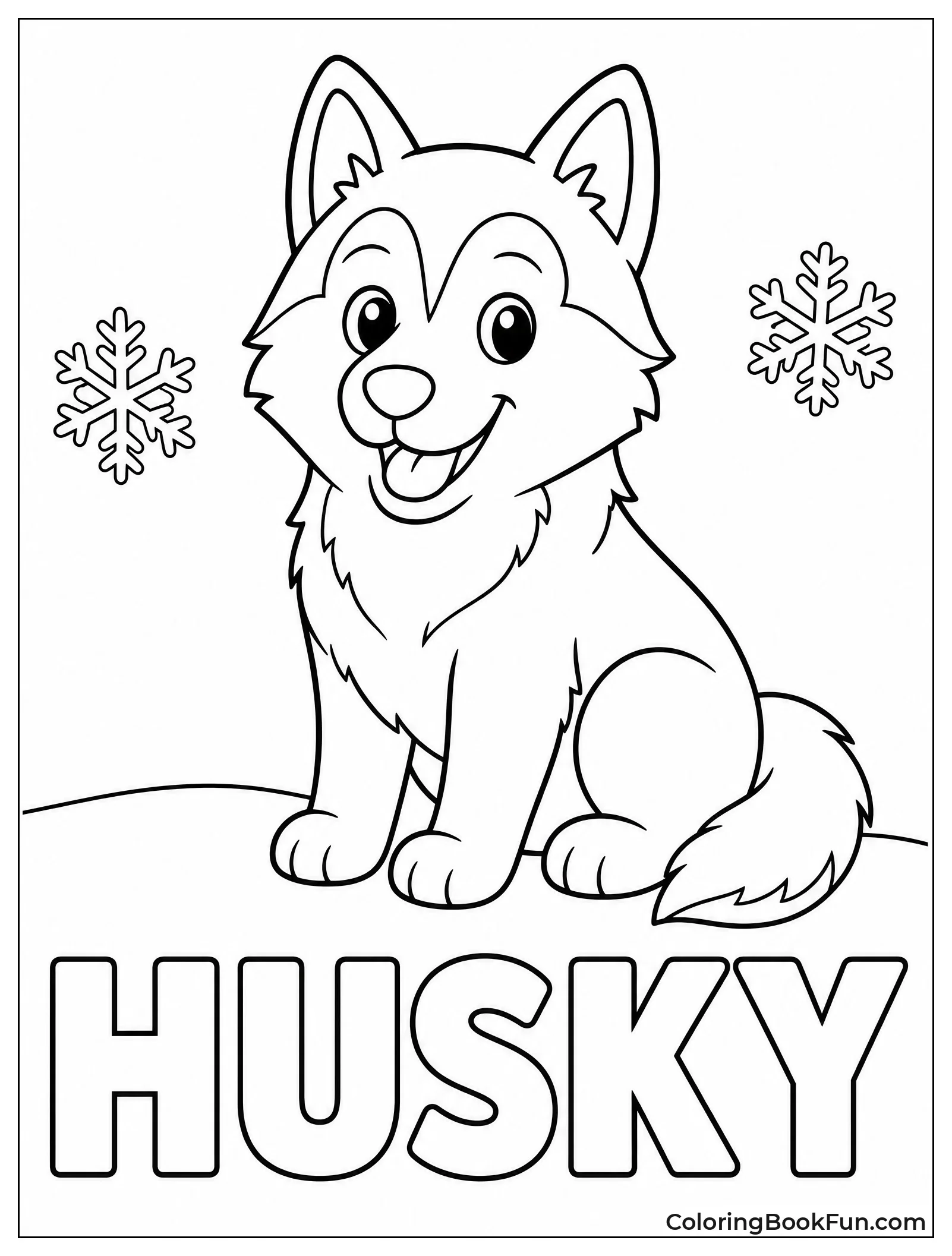 Simple Husky Outline