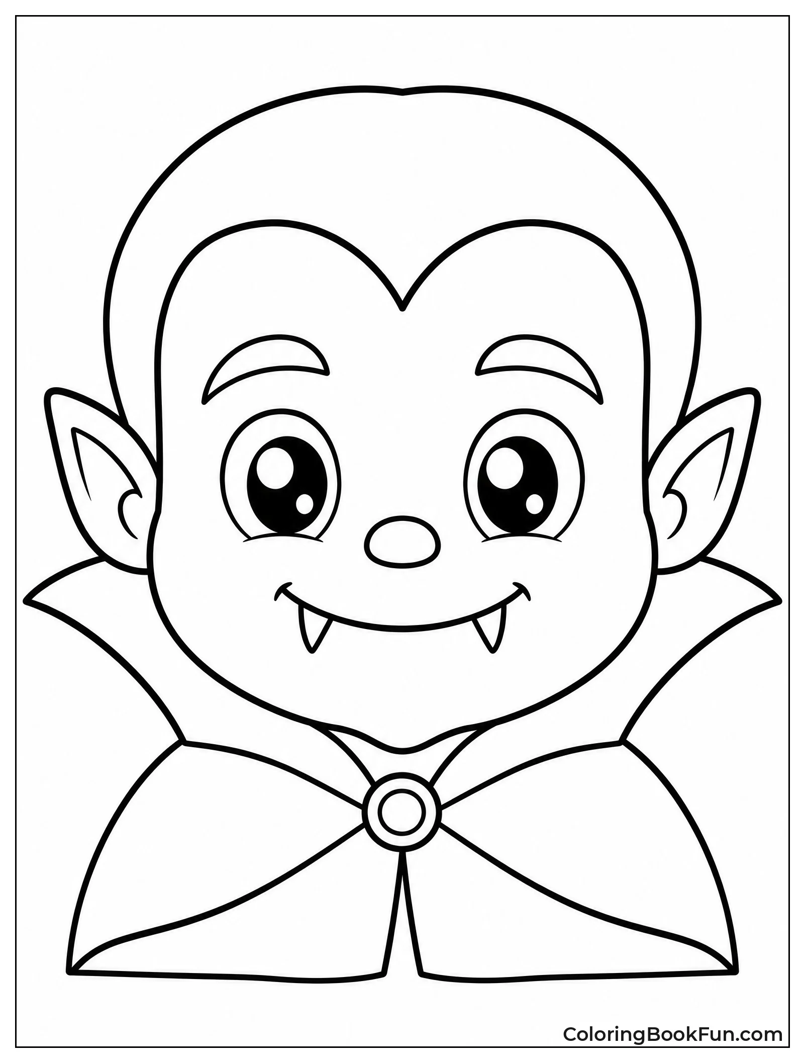 Simple Vampire Face with Fangs
