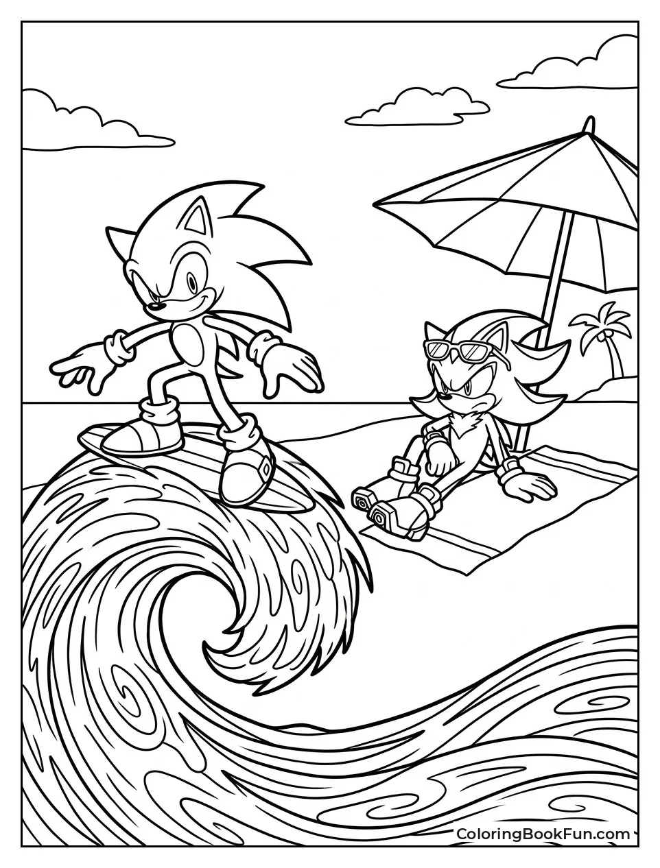 Sonic Surfing While Shadow Sits
