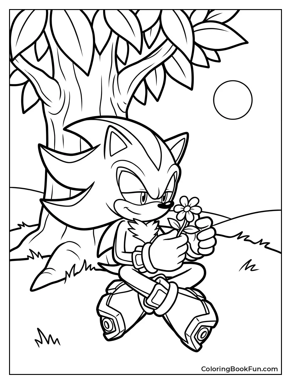 Shadow Sitting with a Small Flower