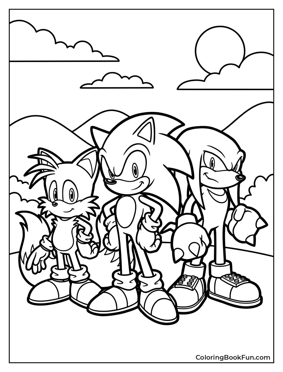 Sonic Tails and Knuckles Posing Together