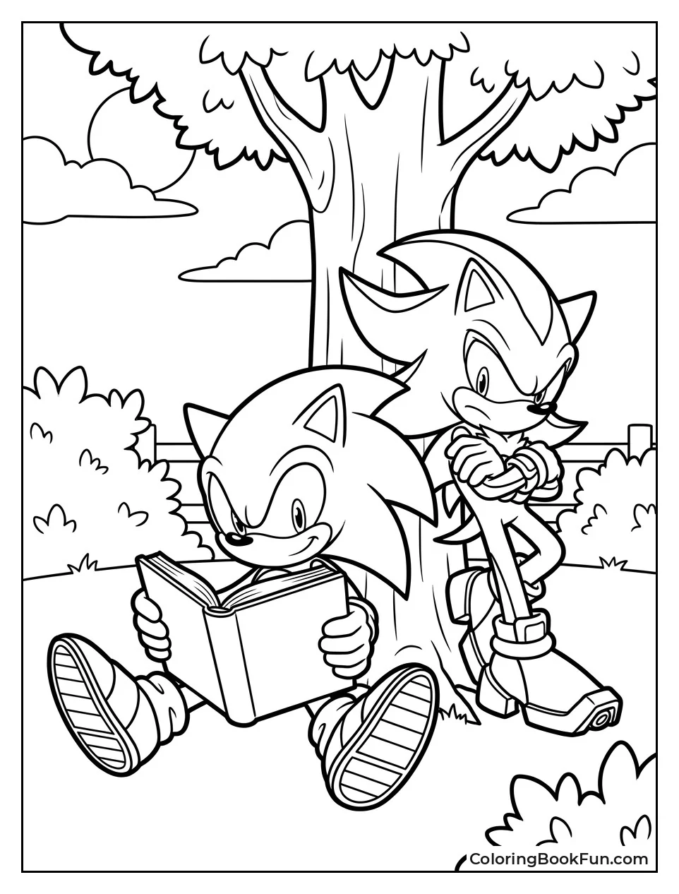 Sonic Reading a Book Quietly