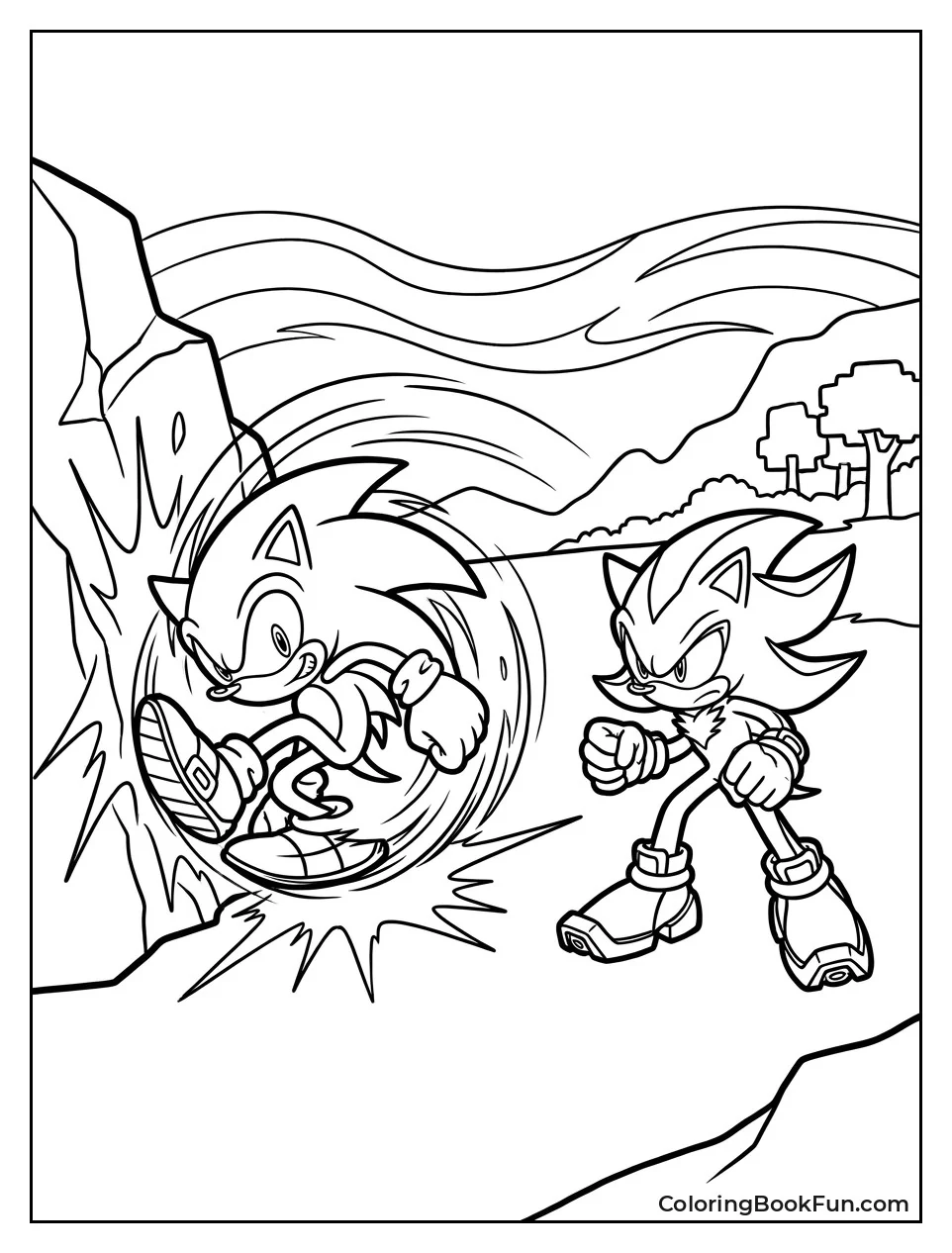 Sonic Doing a Fast Spin Attack