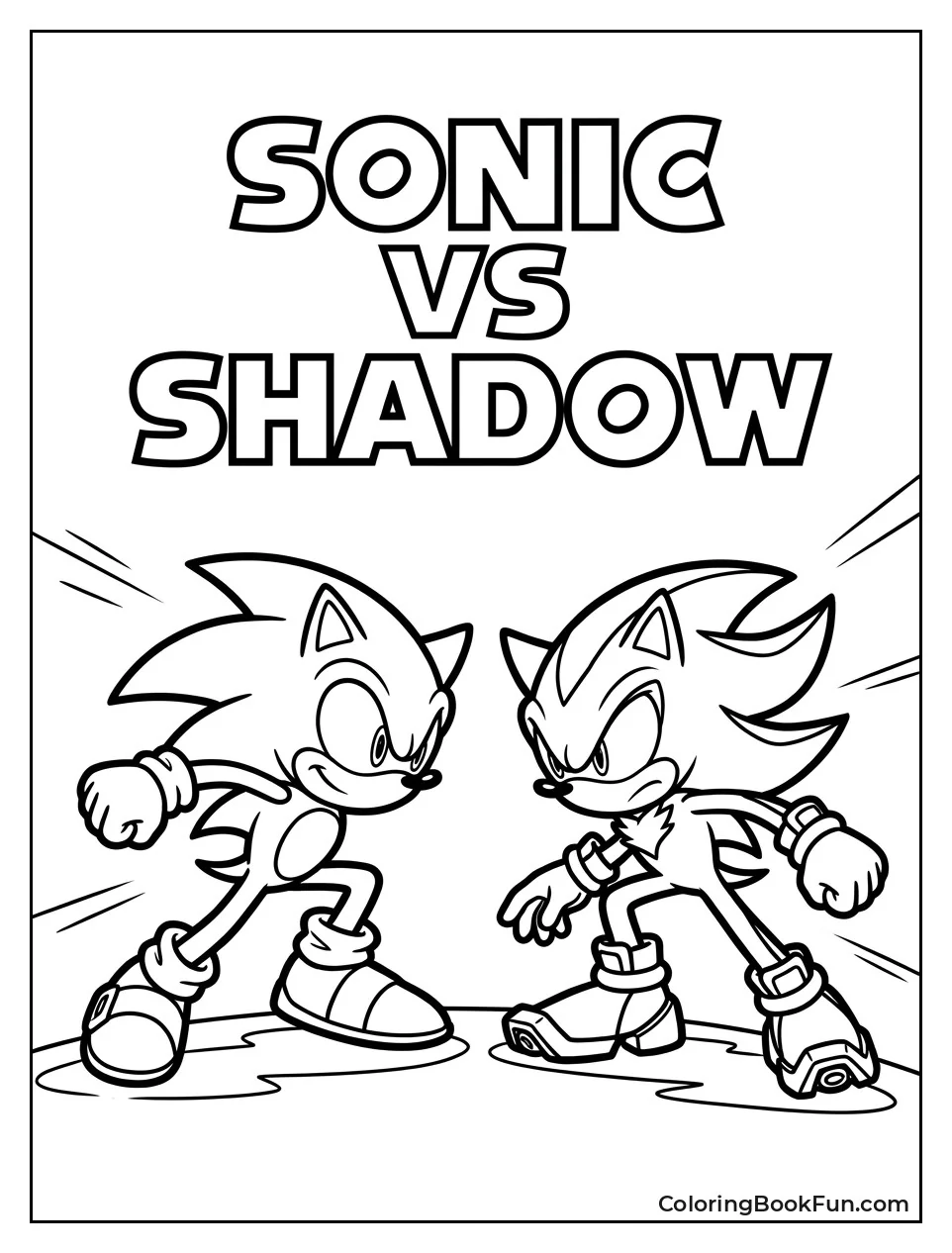 Sonic and Shadow Staring Each Other Down