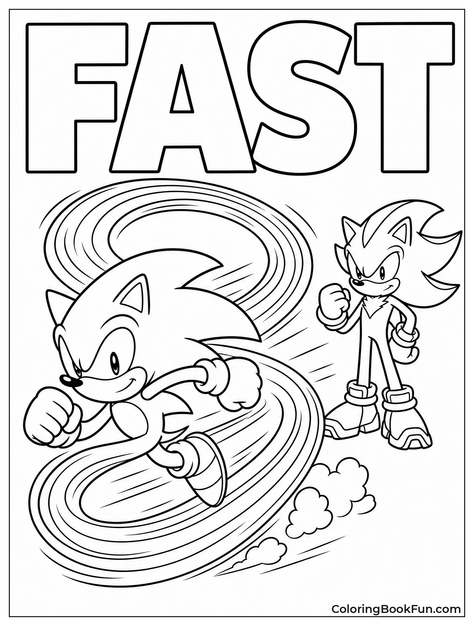 Sonic Running with Swirling Lines