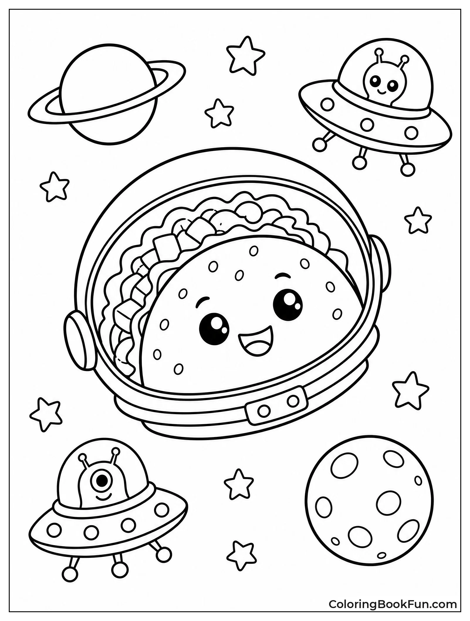 Astronaut Taco Floating in Space