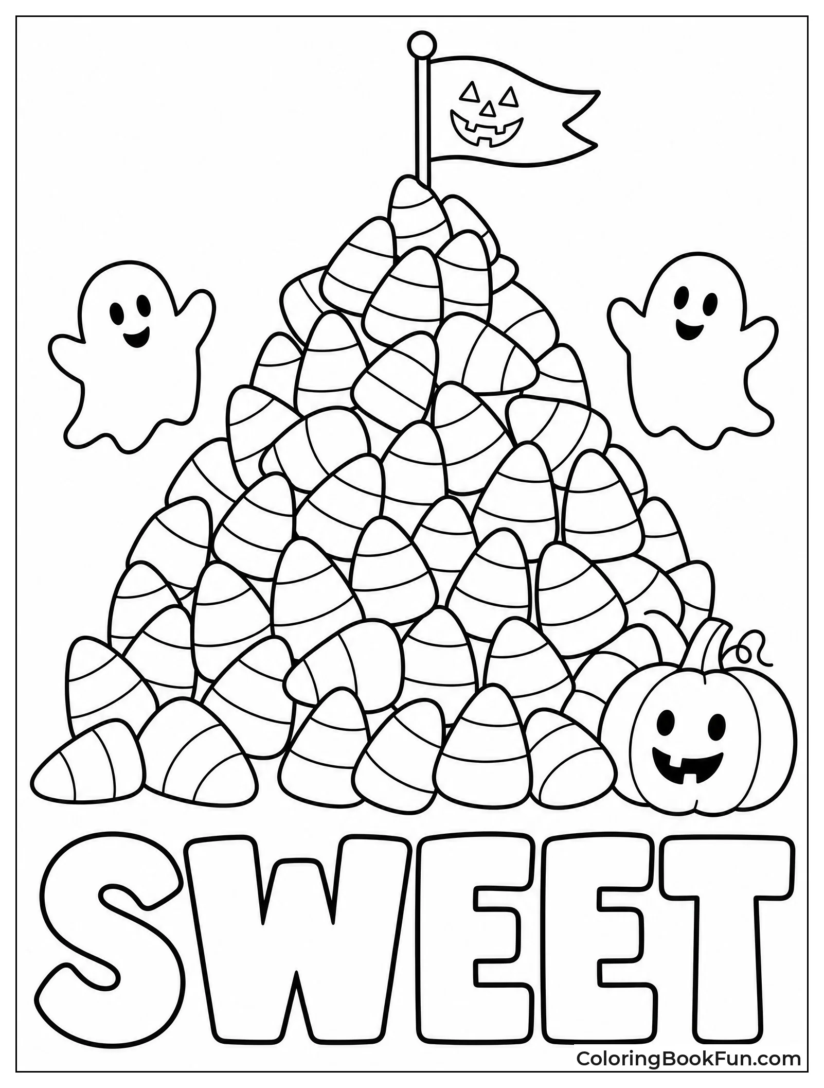 Giant Candy Corn Mountain with Flag