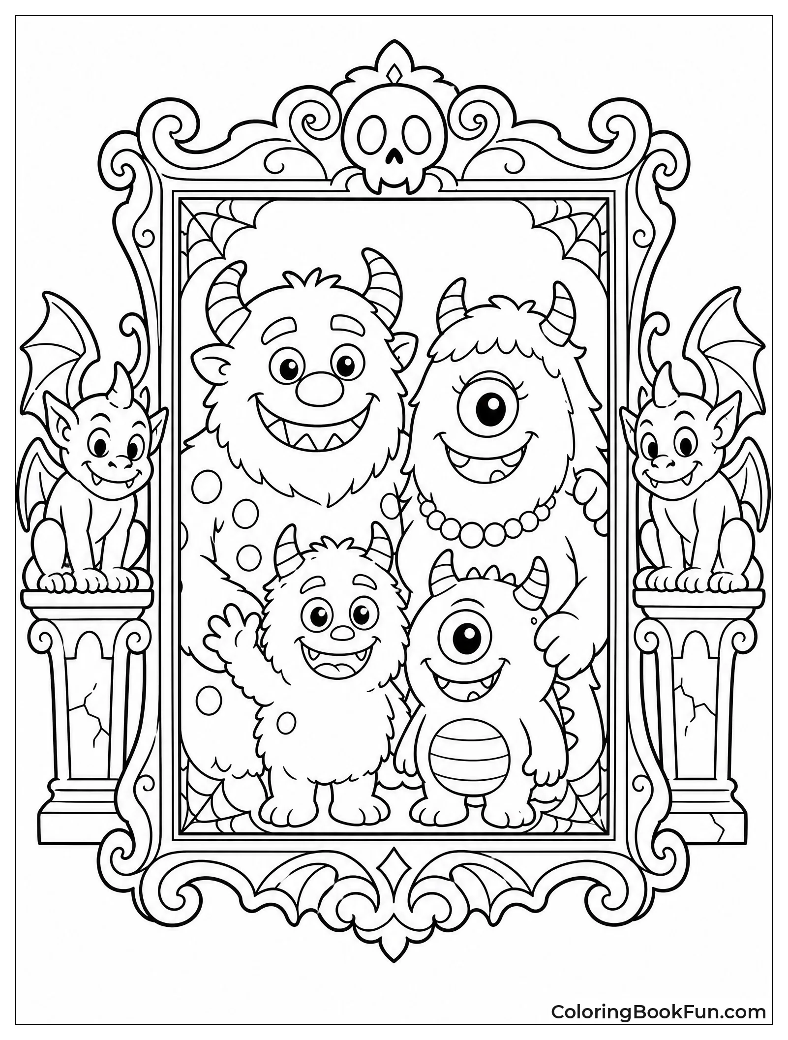 Monster Family in Gothic Frame