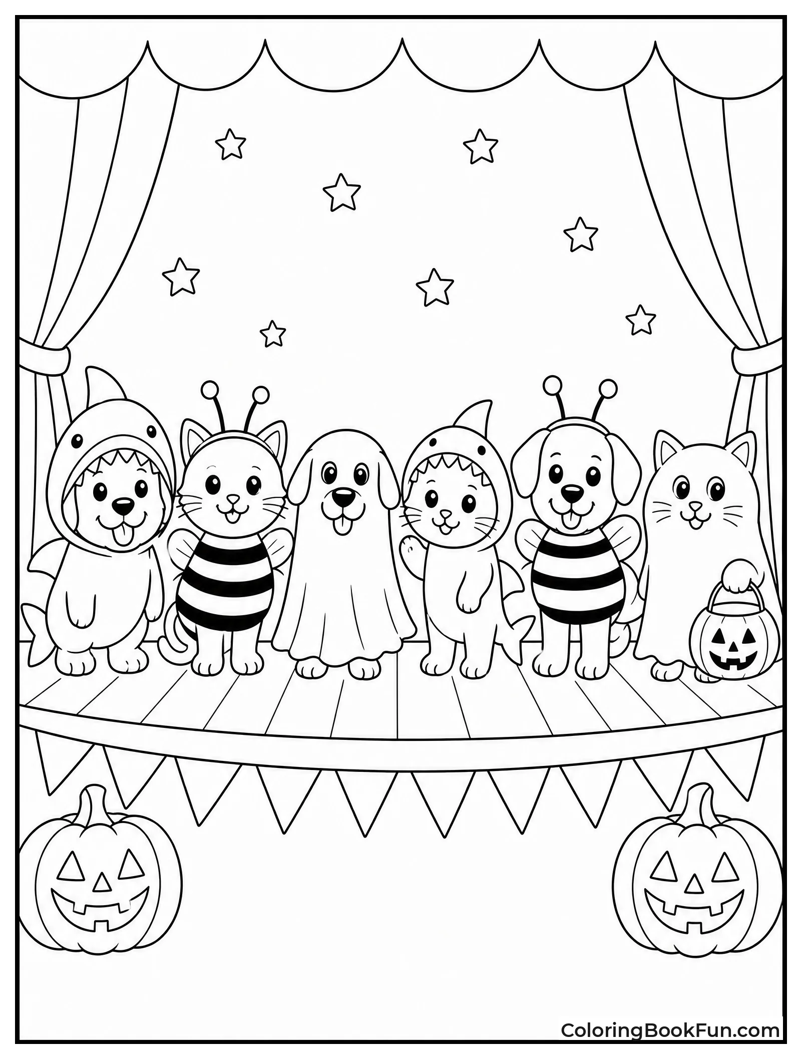 Pets in Costumes on Stage