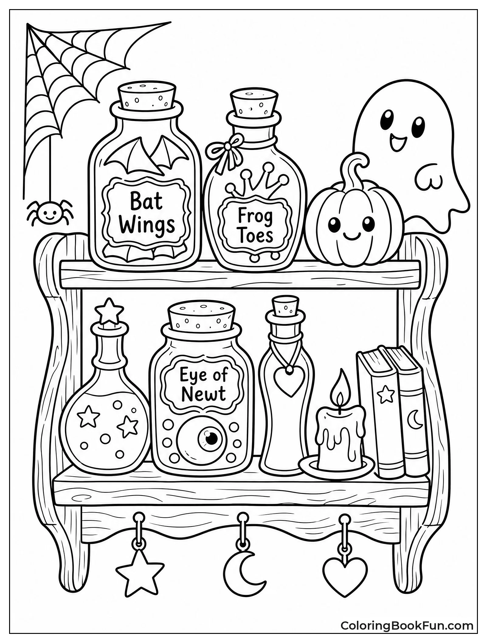 Potion Ingredient Jars on Shelf