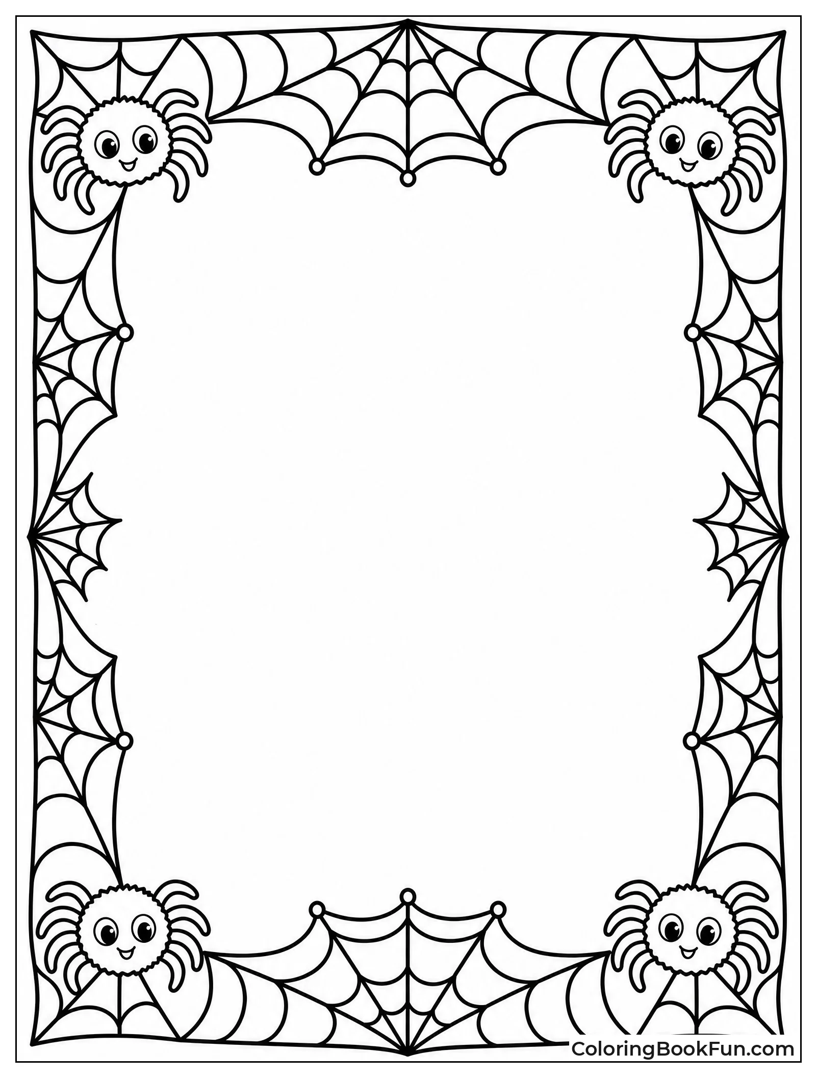 Spiderweb Border with Smiling Spiders