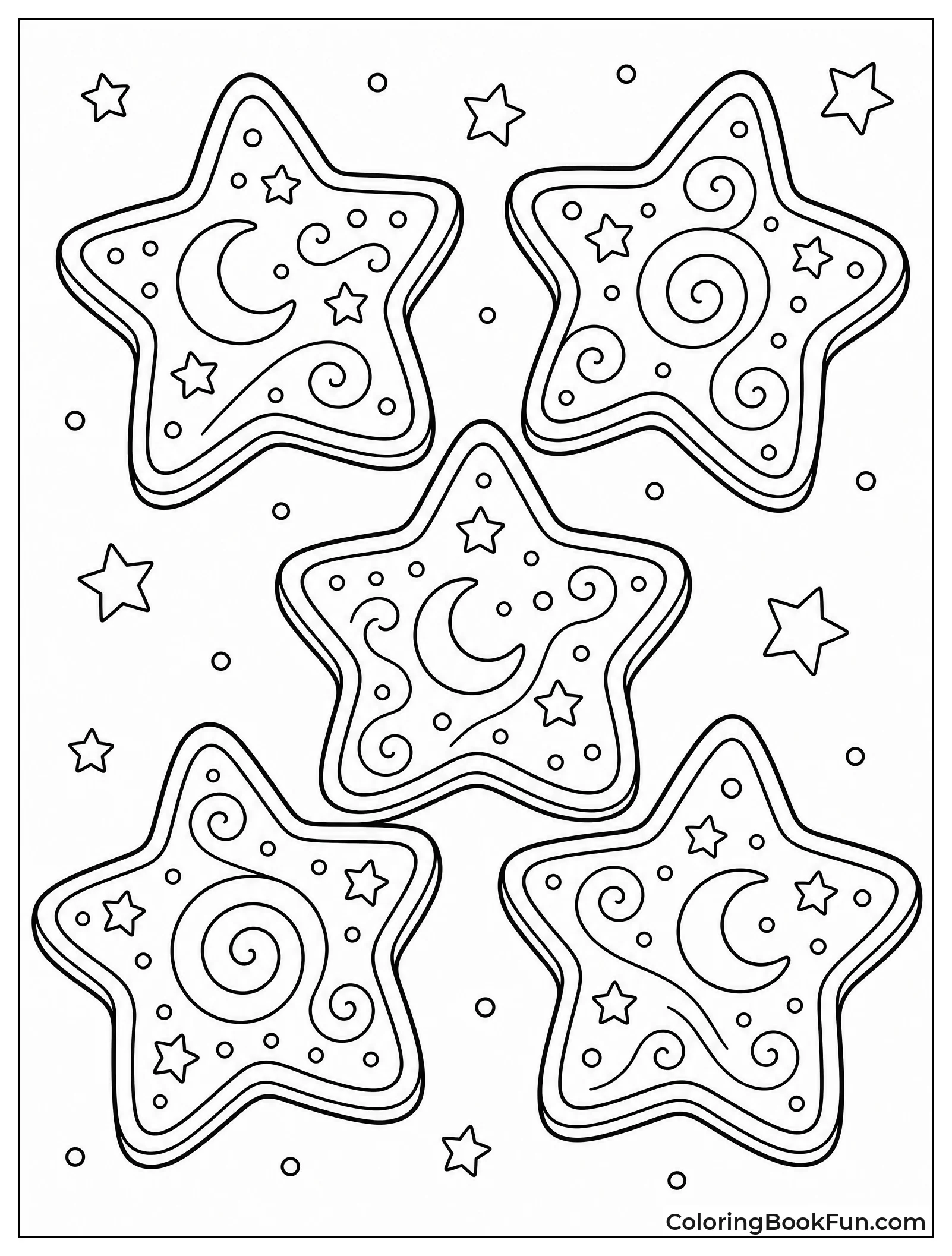 Star Cookies with Swirly Icing