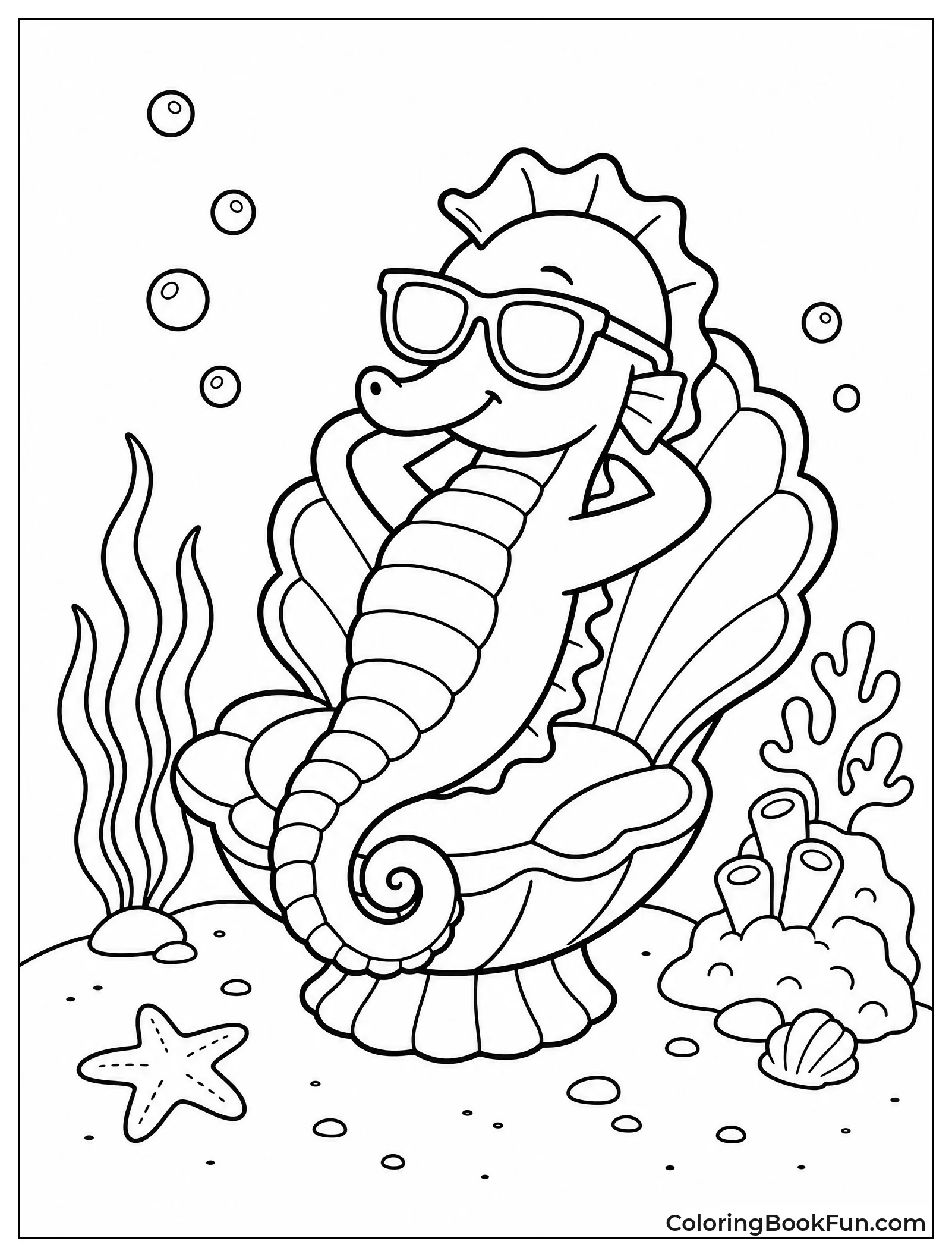 Seahorse Lounging on Shell Chair