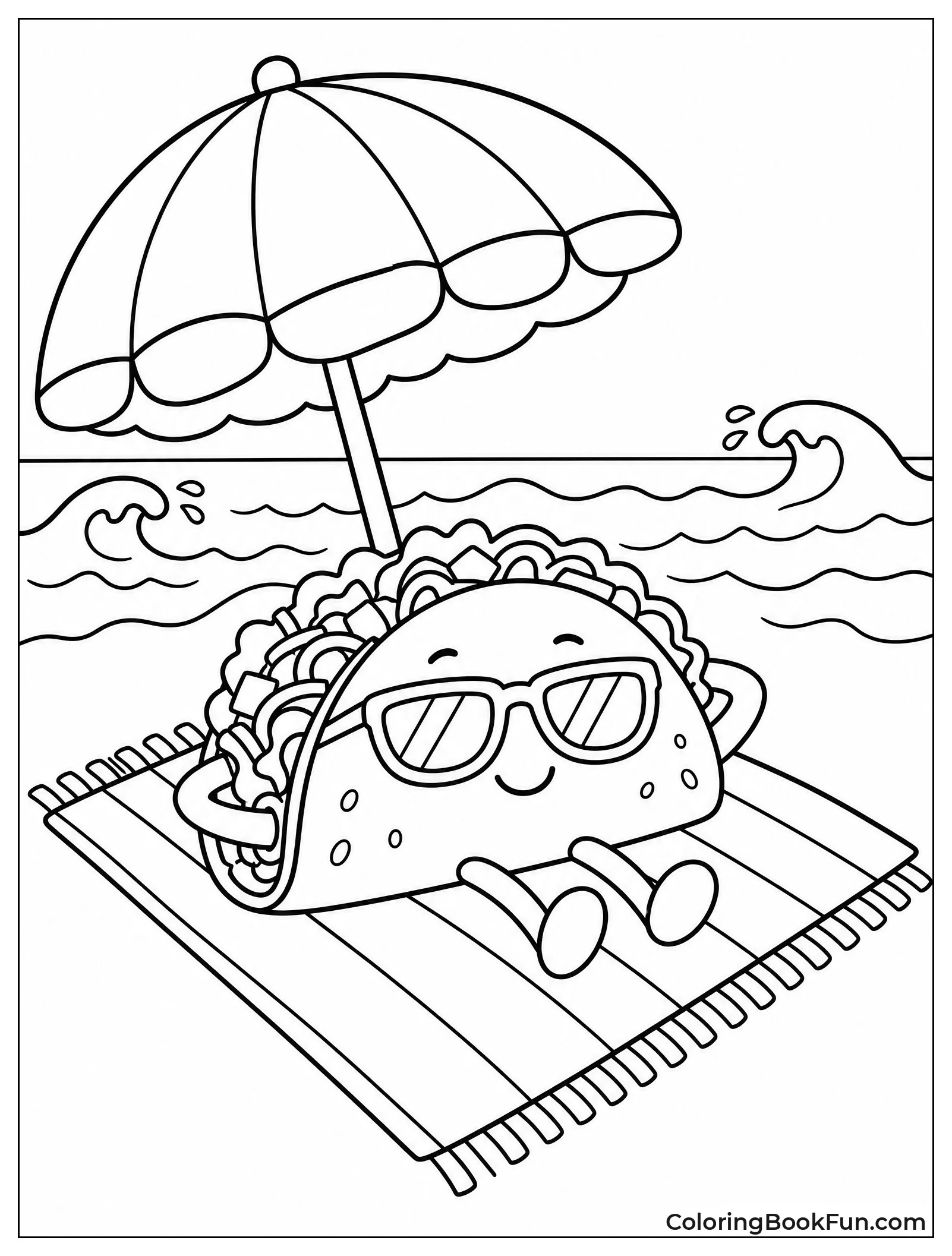 Taco Relaxing on the Beach