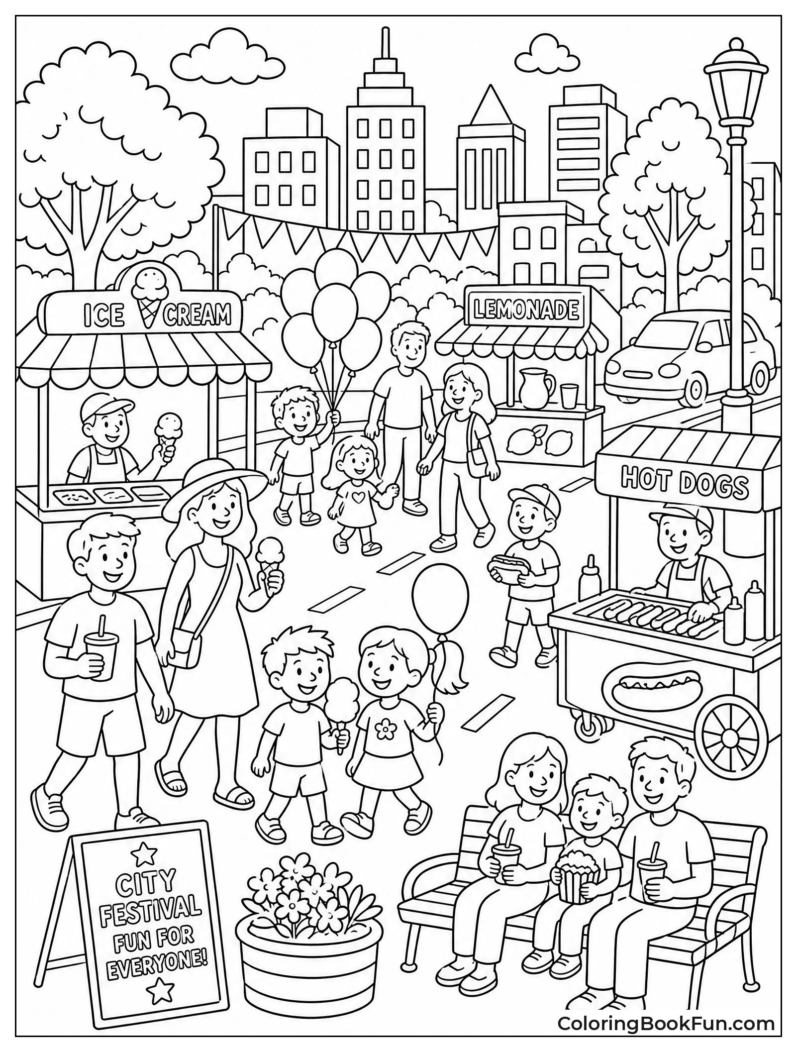 Enjoying a Lively Summer City Festival