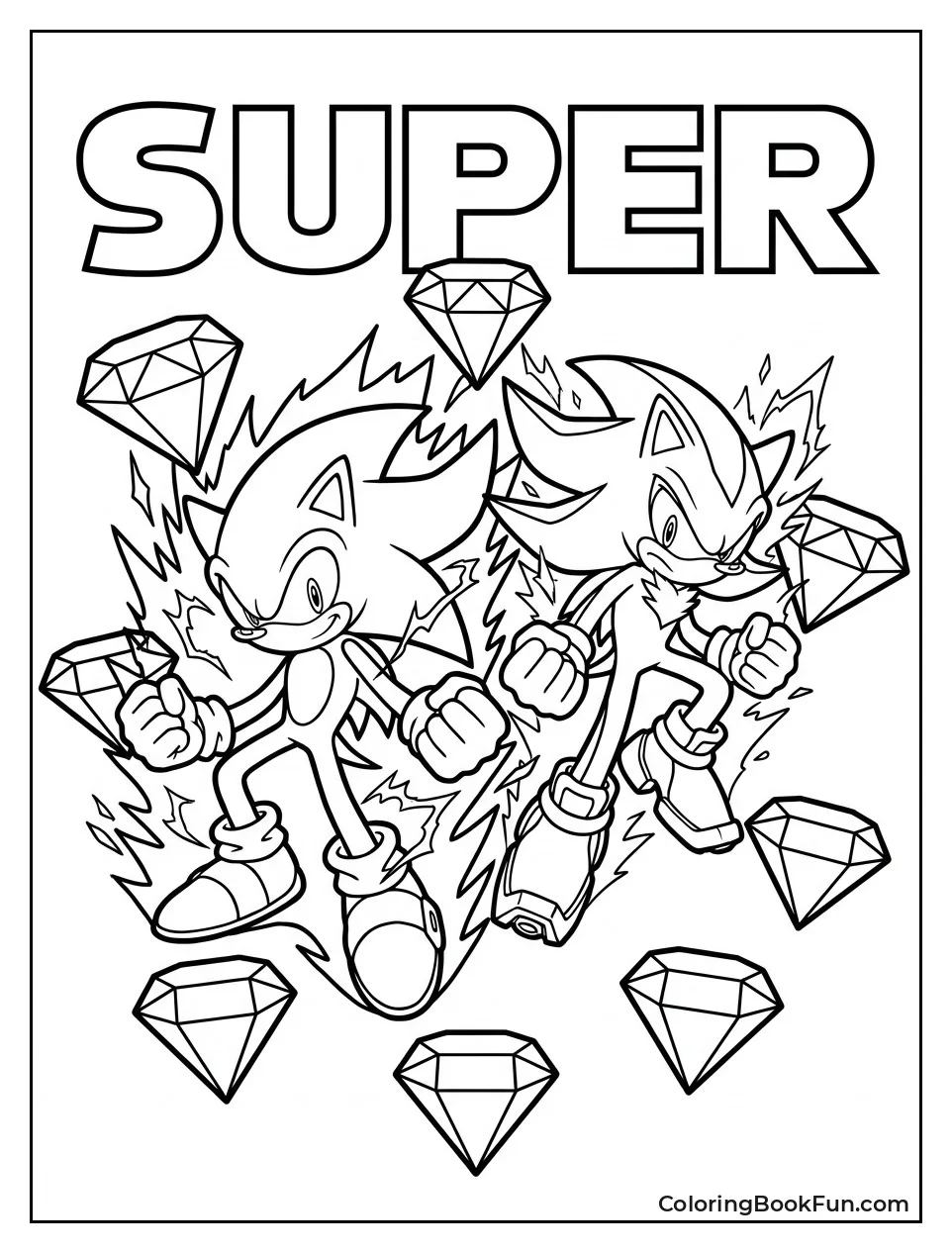 Super Sonic and Shadow Glowing Brightly
